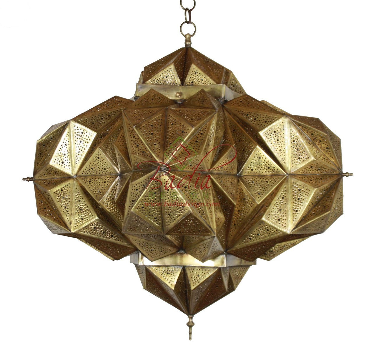 Moroccan Brass Chandelier with Intricate Designs