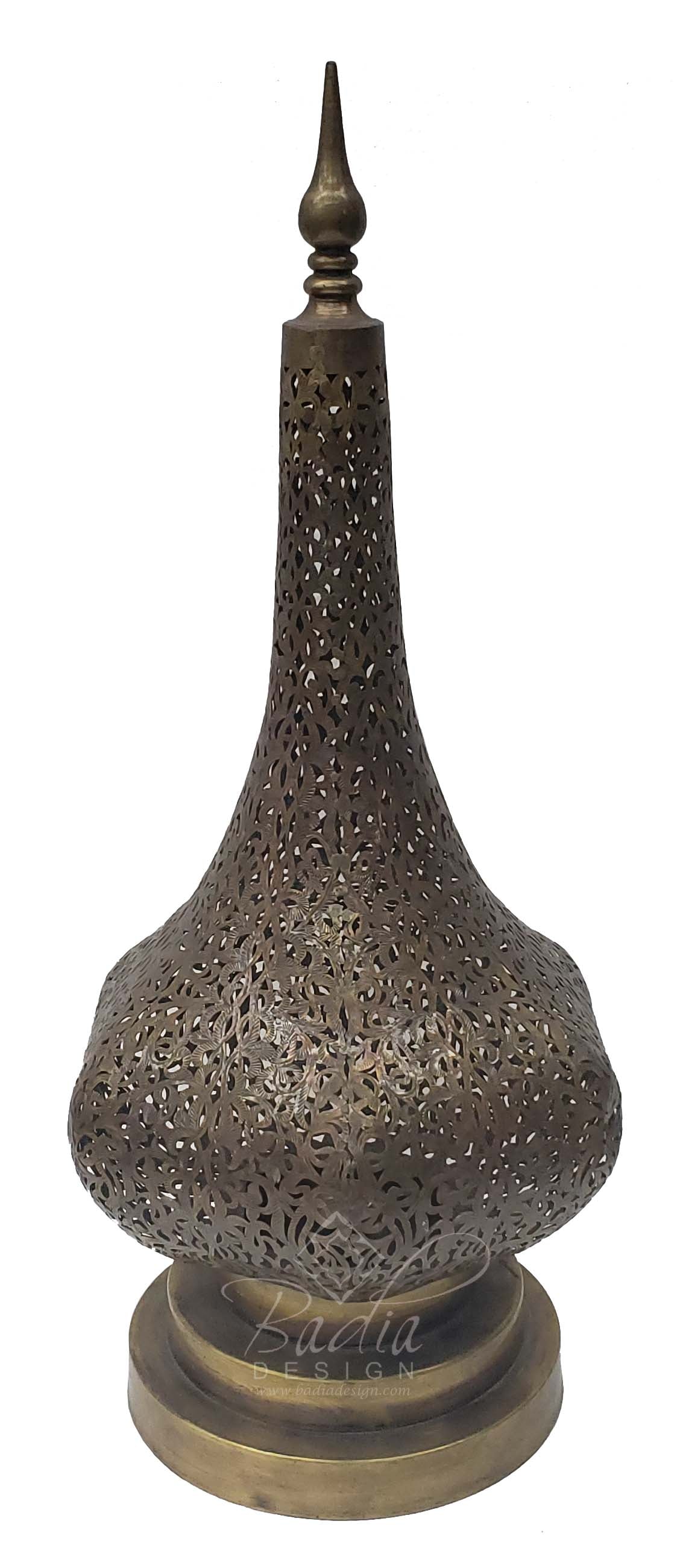 Intricately Designed Brass Desktop Lantern