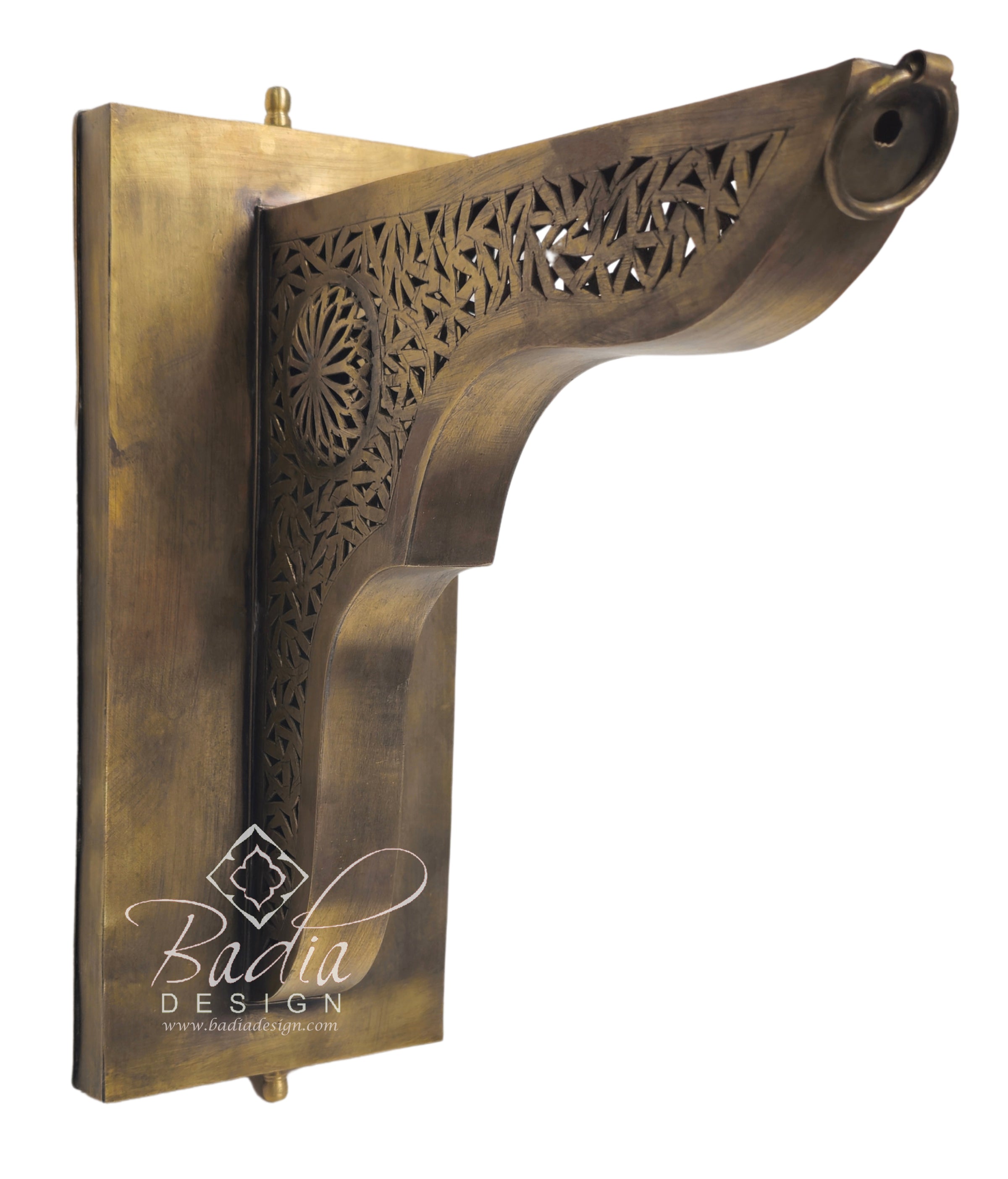 Moroccan Intricately Designed Brass Wall Bracket