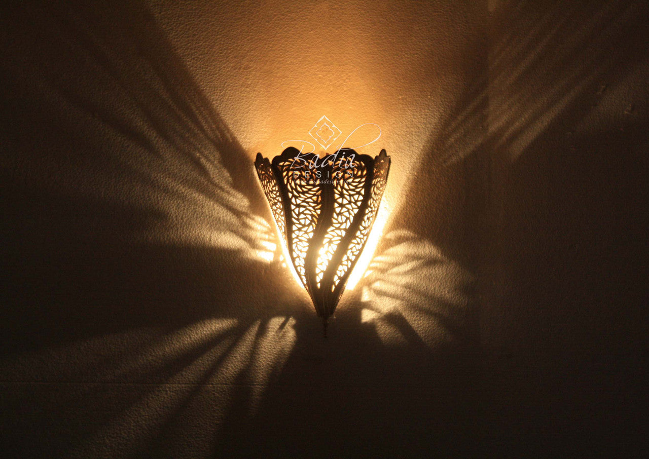 Intricately Designed Brass Wall Sconce