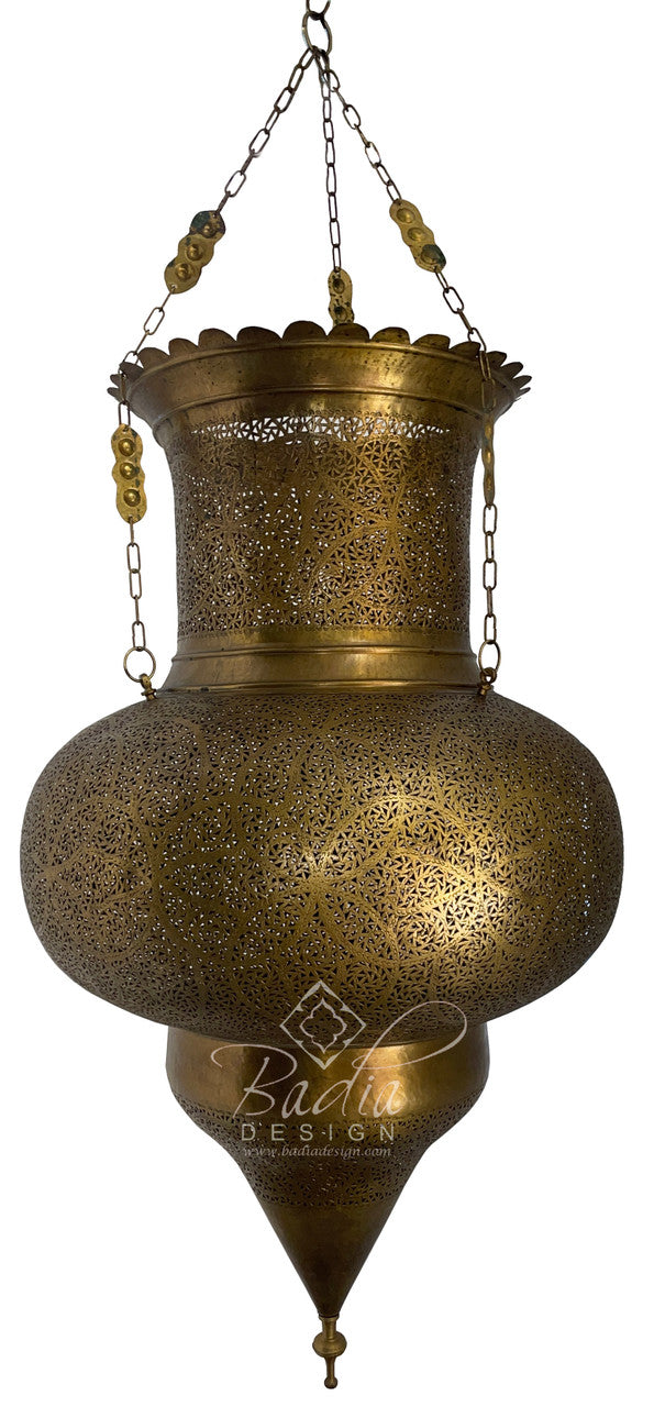 Large Intricately Designed Brass Chandelier