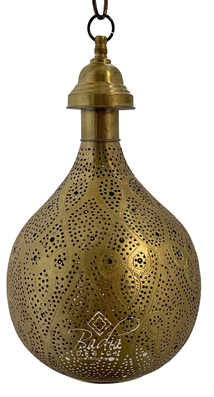 Moroccan Ornate Brass Hanging Lantern