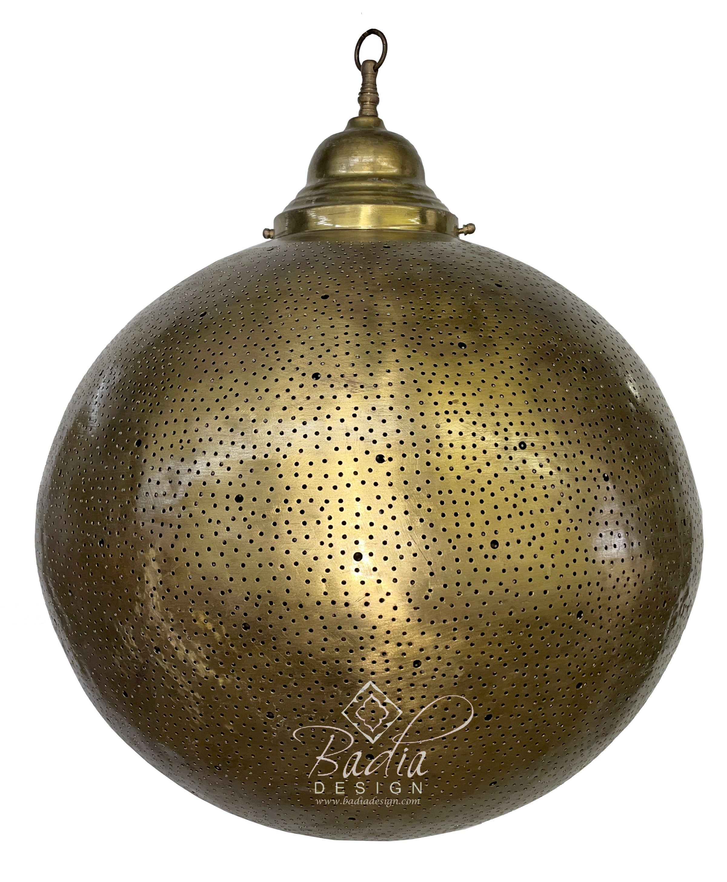 Moroccan Hand Punched Brass Light Fixture