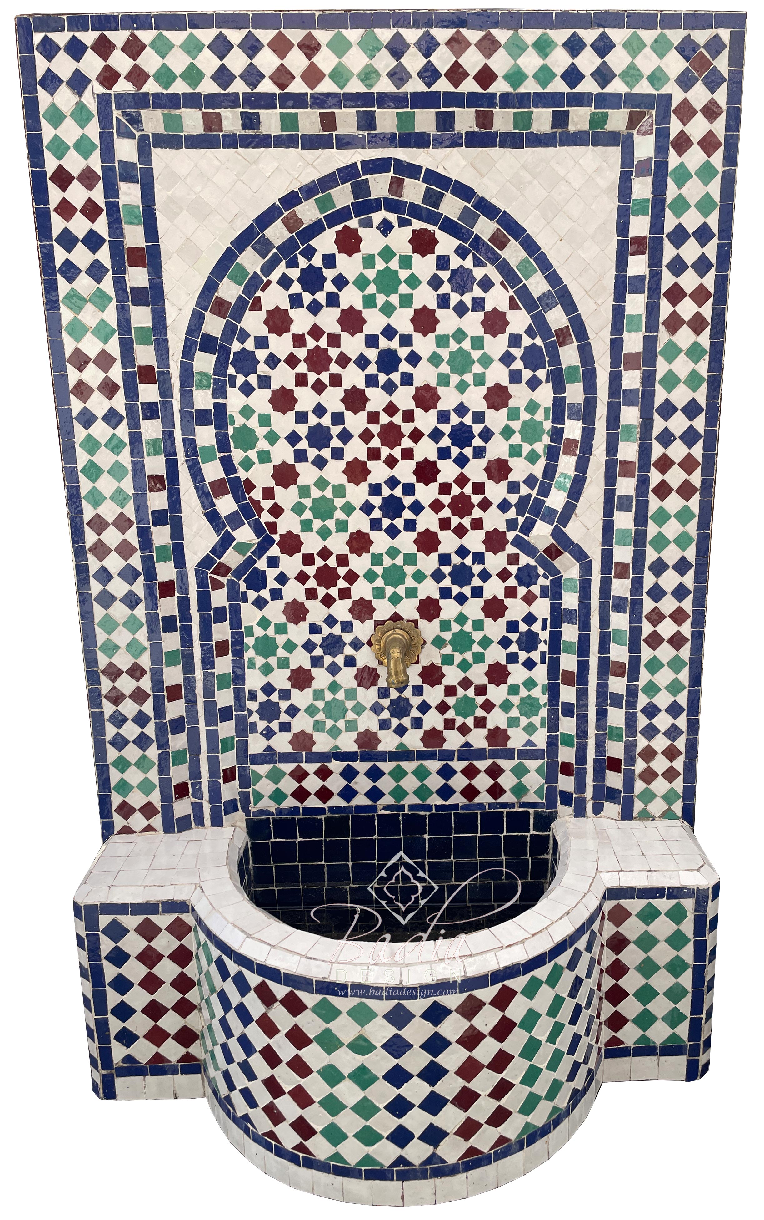 Multi-Color Mosaic Tile Water Fountain