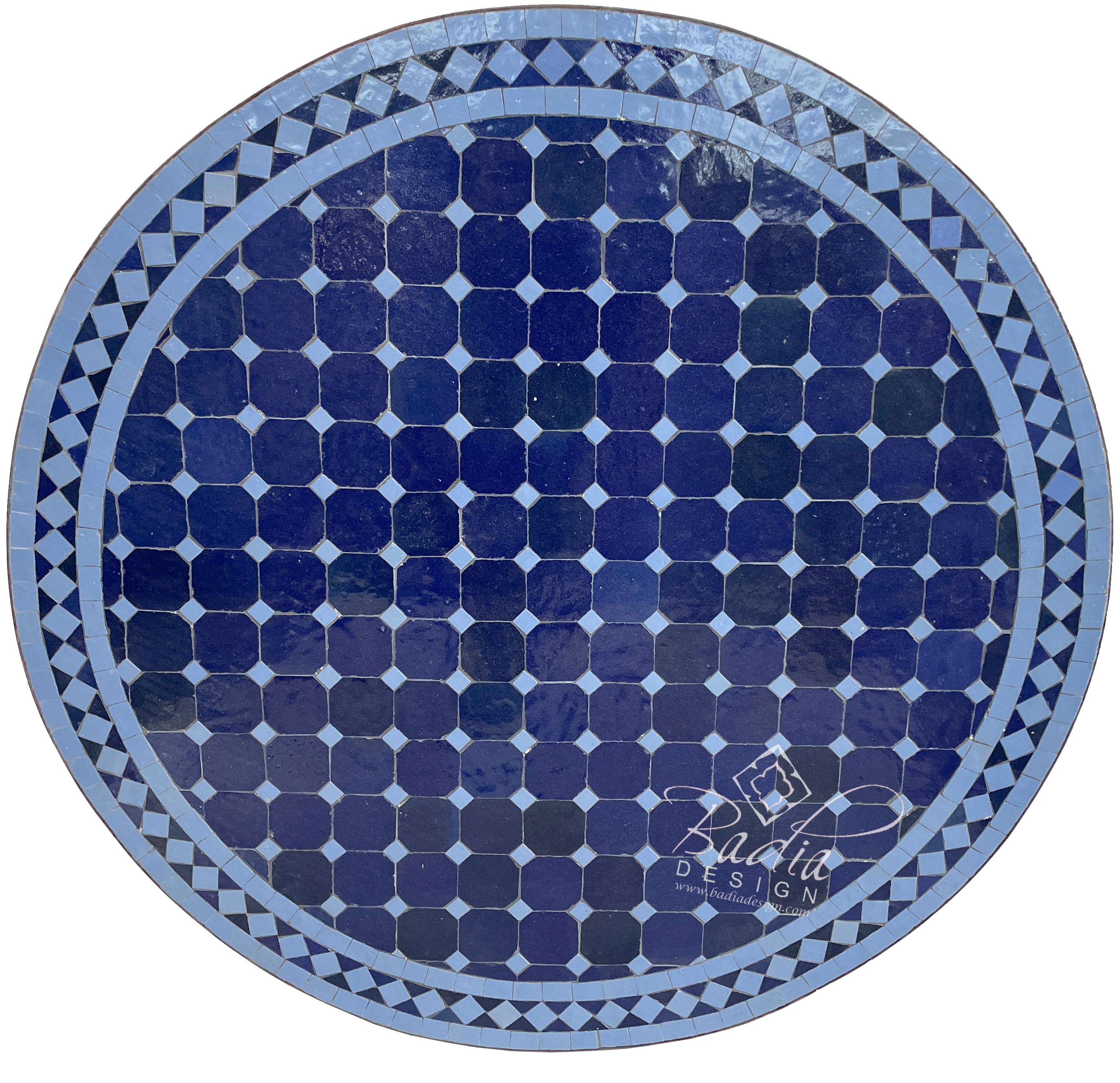 32" Blue Ceramic Tile Table Top