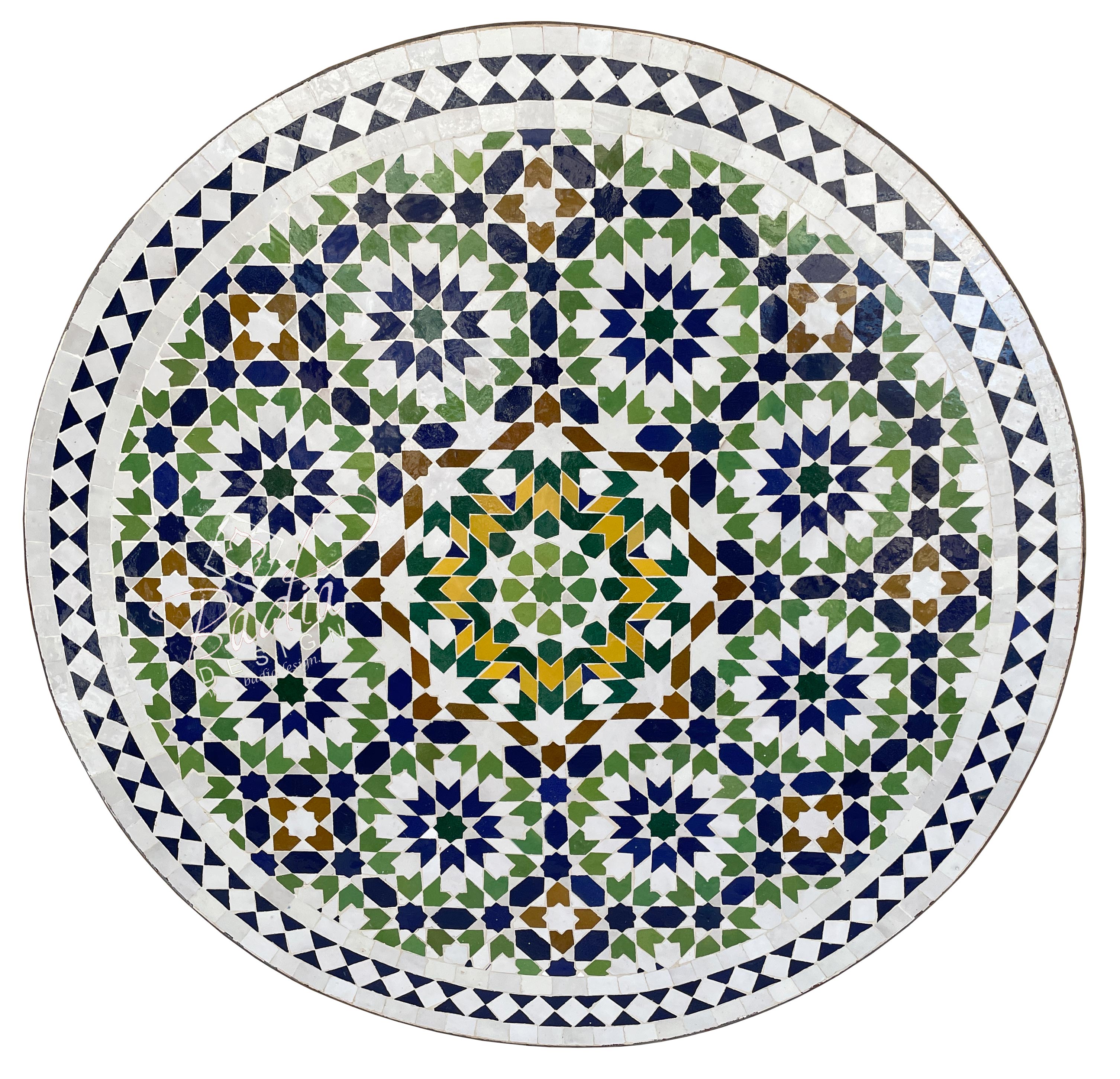 32" Multi-Color Intricately Designed Tile Table Top