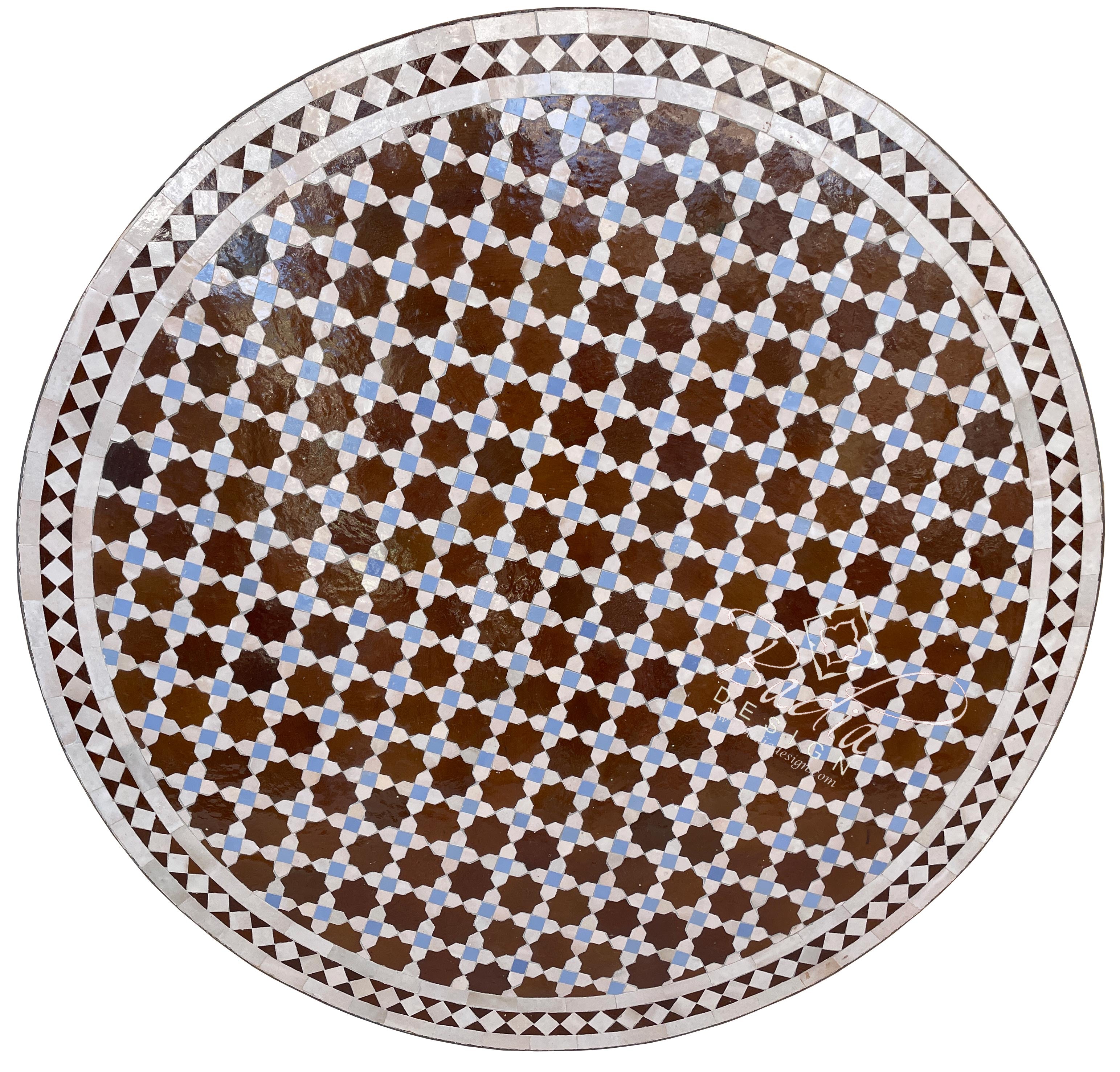 39" Round Multi-Color Moroccan Mosaic Tile Table Top
