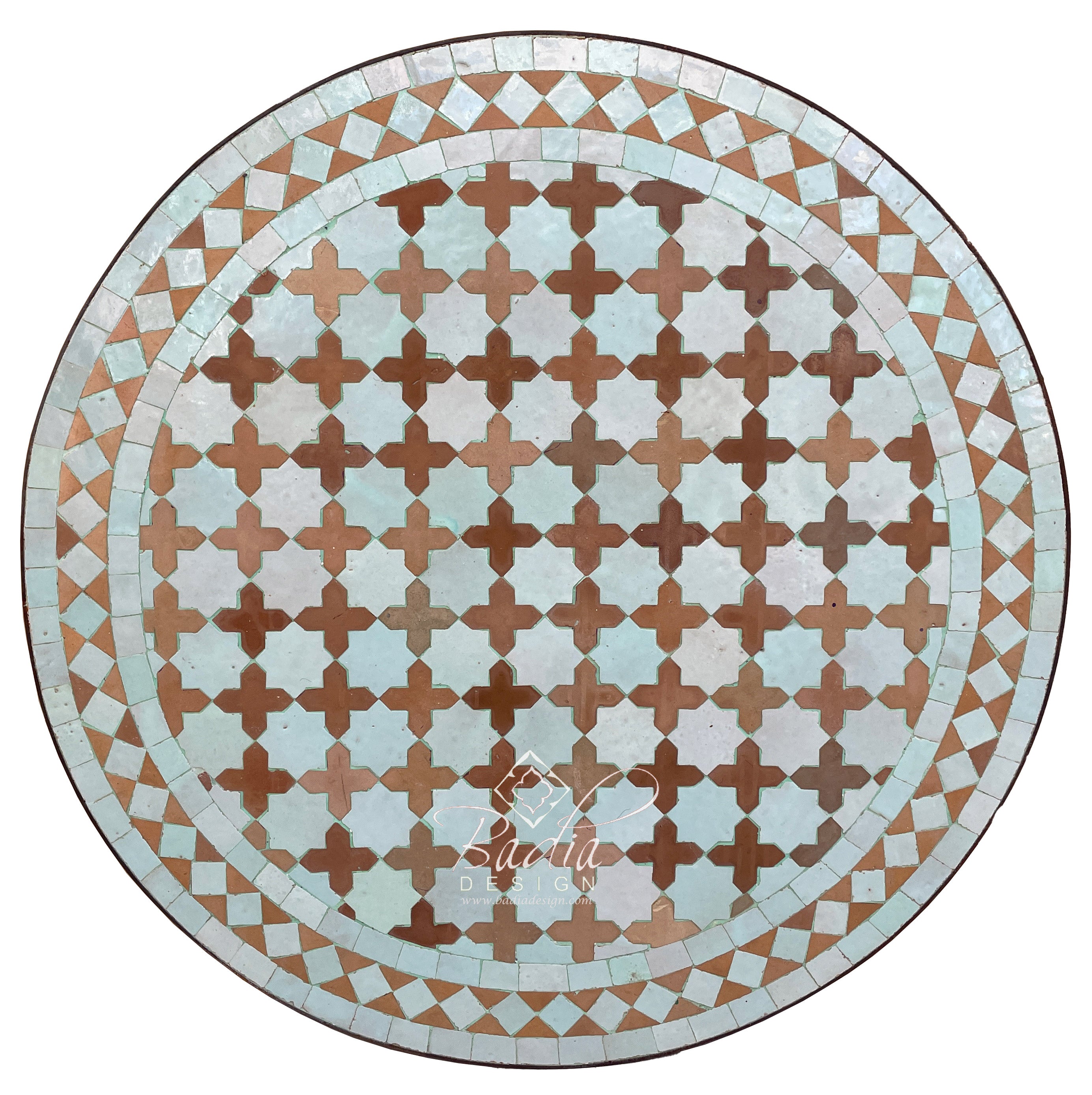 24" Intricately Designed Round Tile Table Top