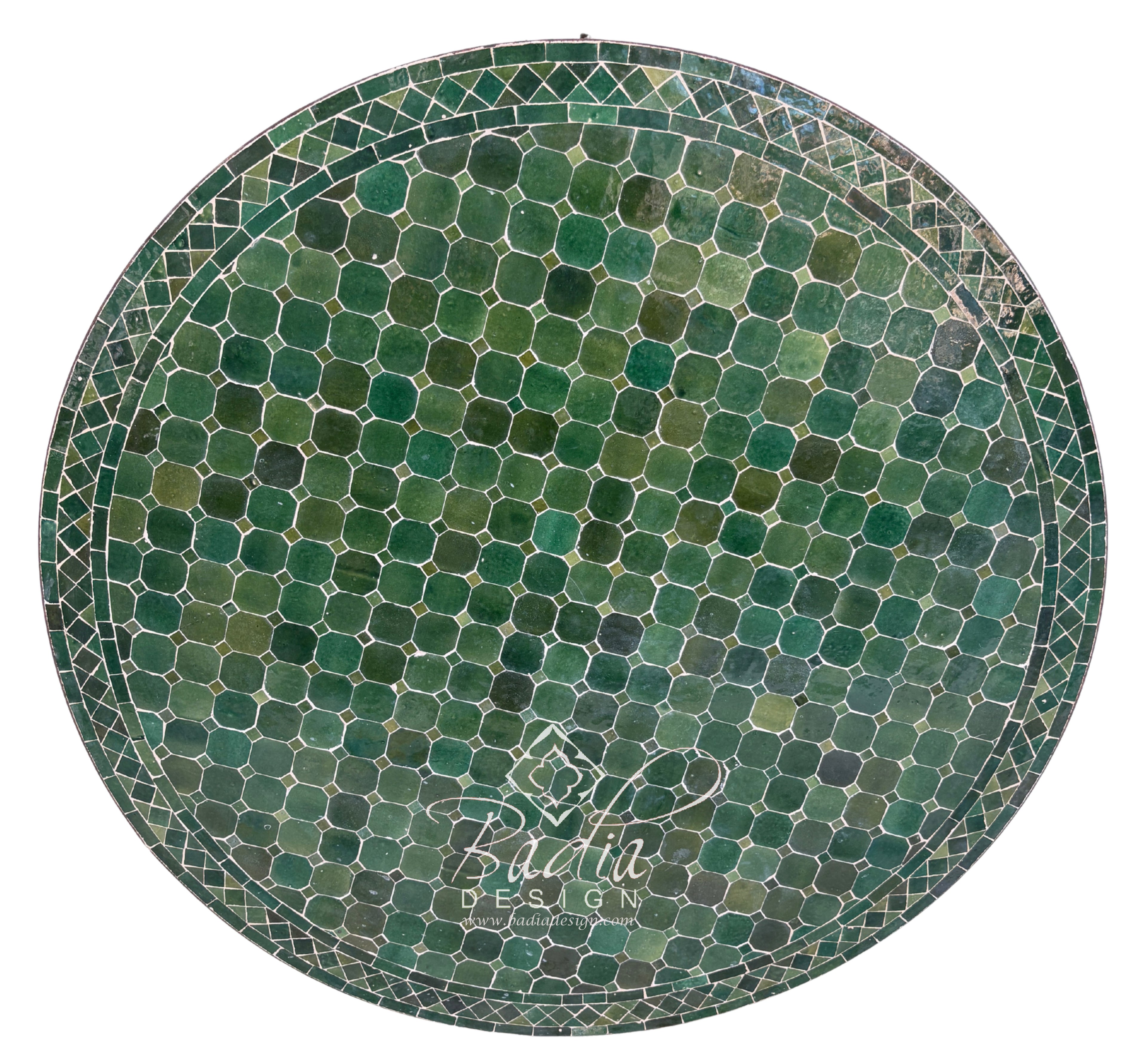 48" Green Mosaic Tile Table Top