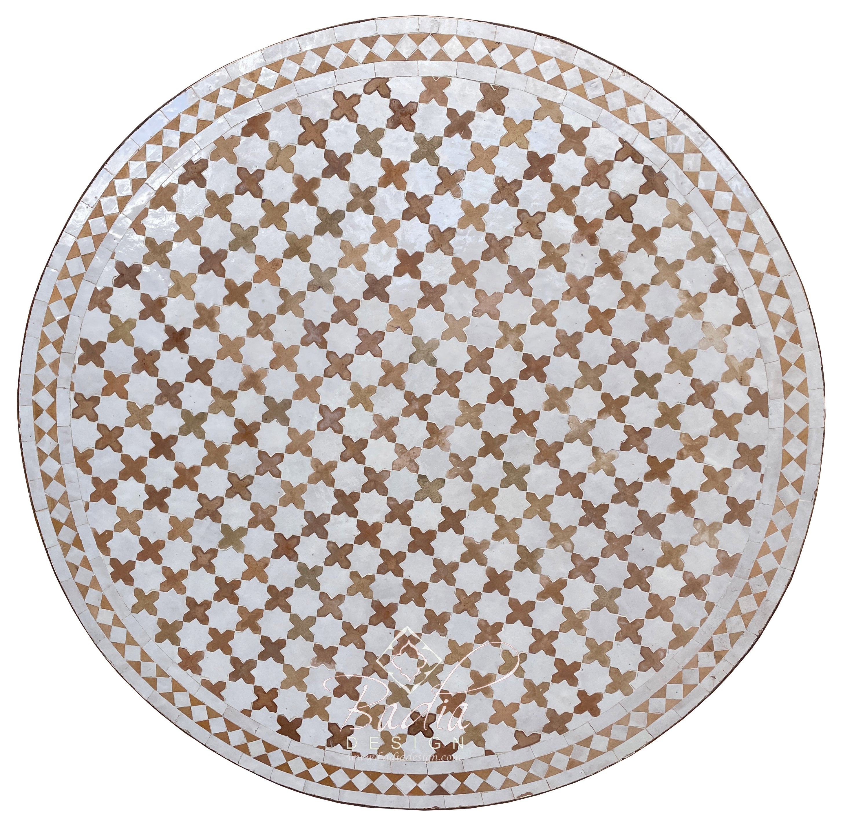 39" Round Moroccan Mosaic Tile Table Top