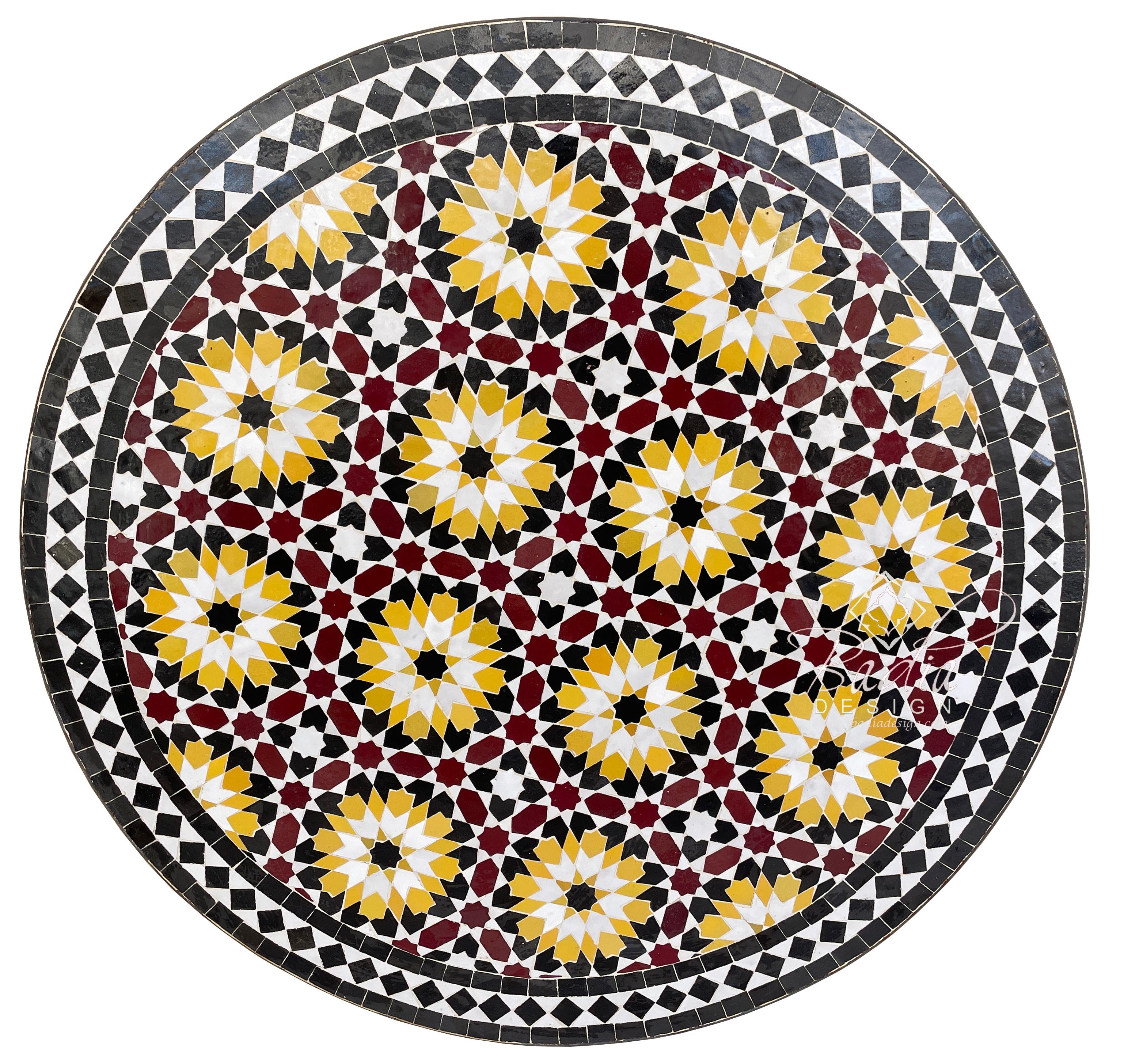 32" Multi-Color Intricately Designed Tile Table Top