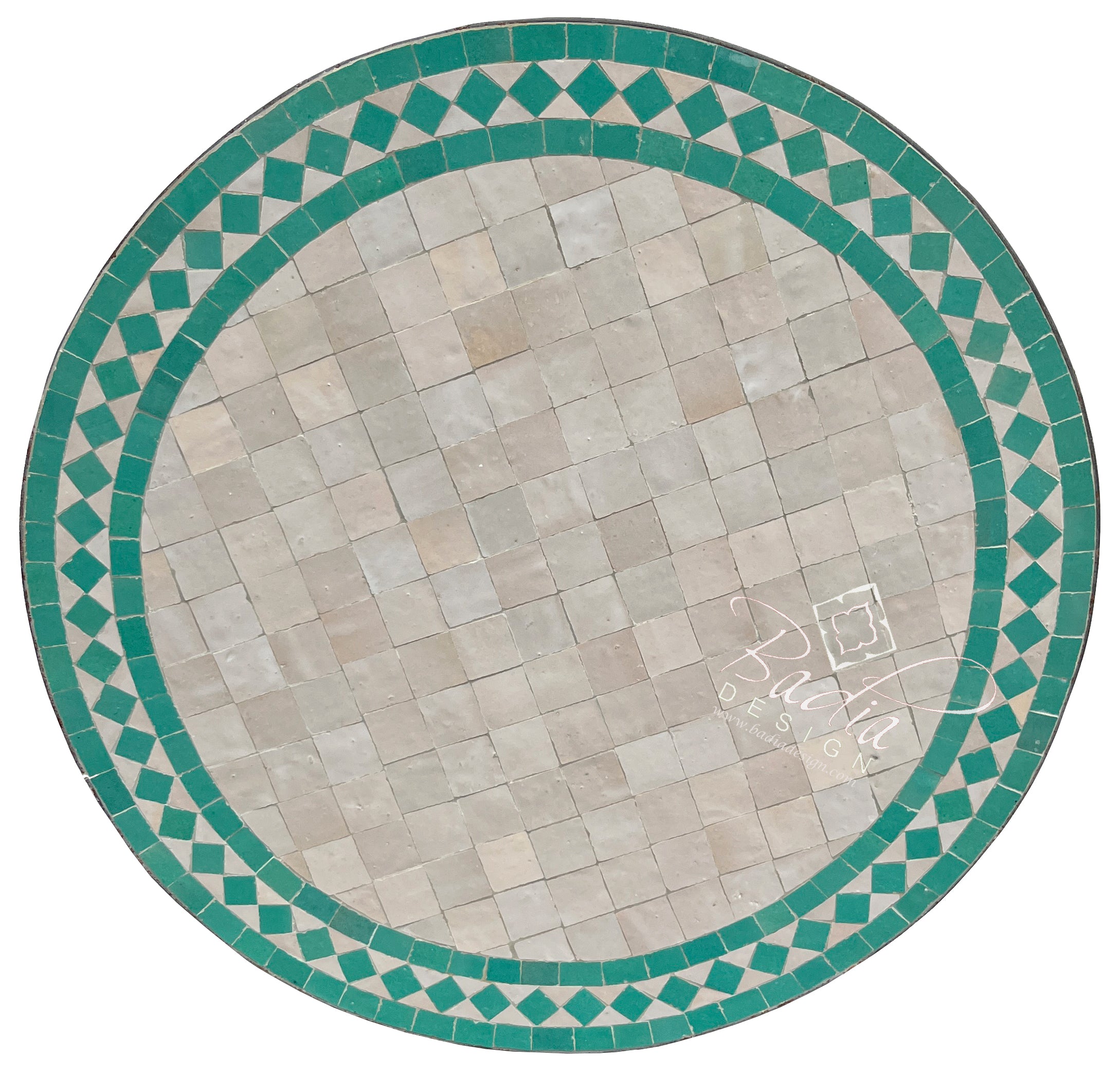 24" Round Multi-Color Tile Table Top