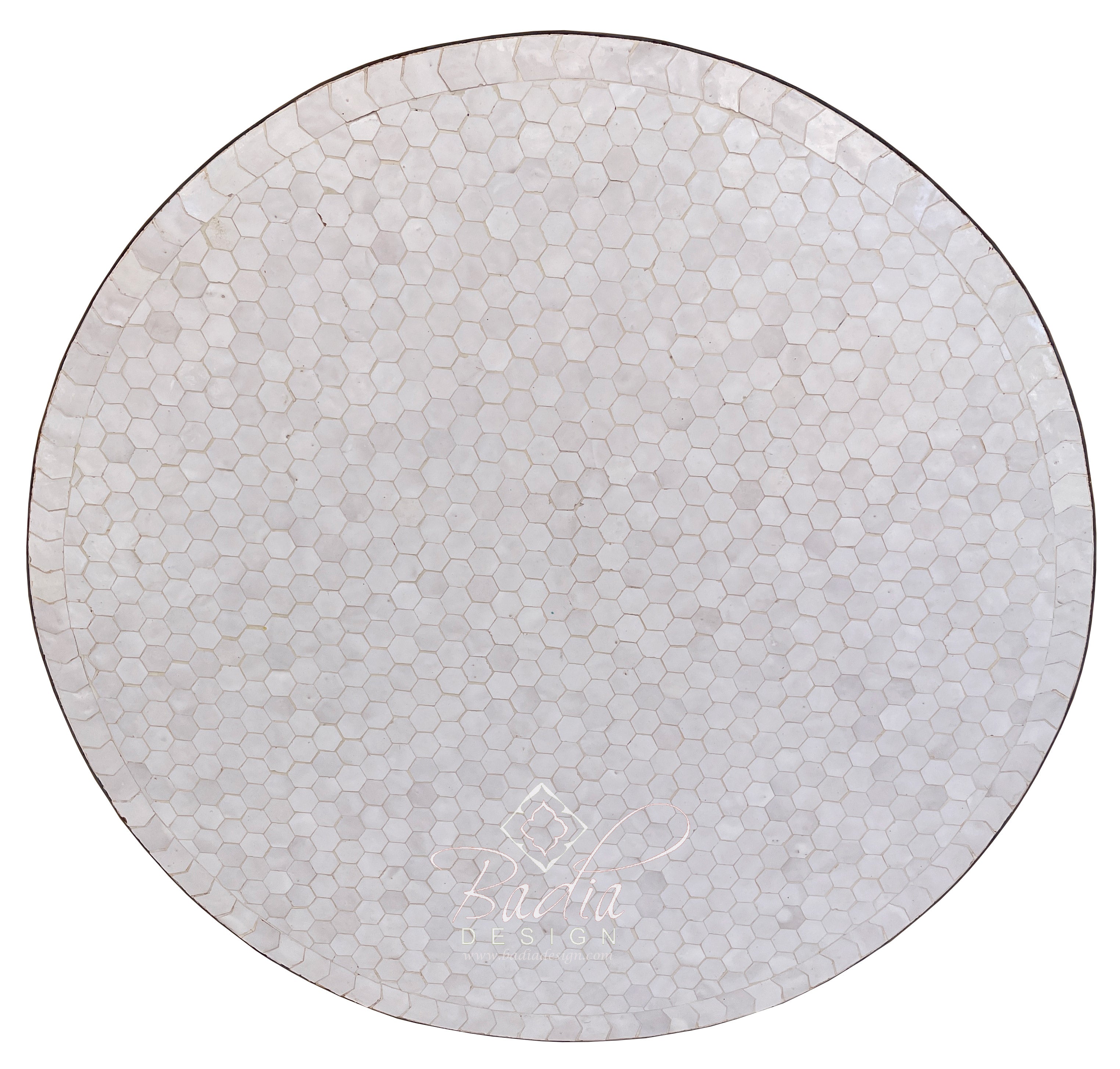 32" White Mosaic Tile Table Top