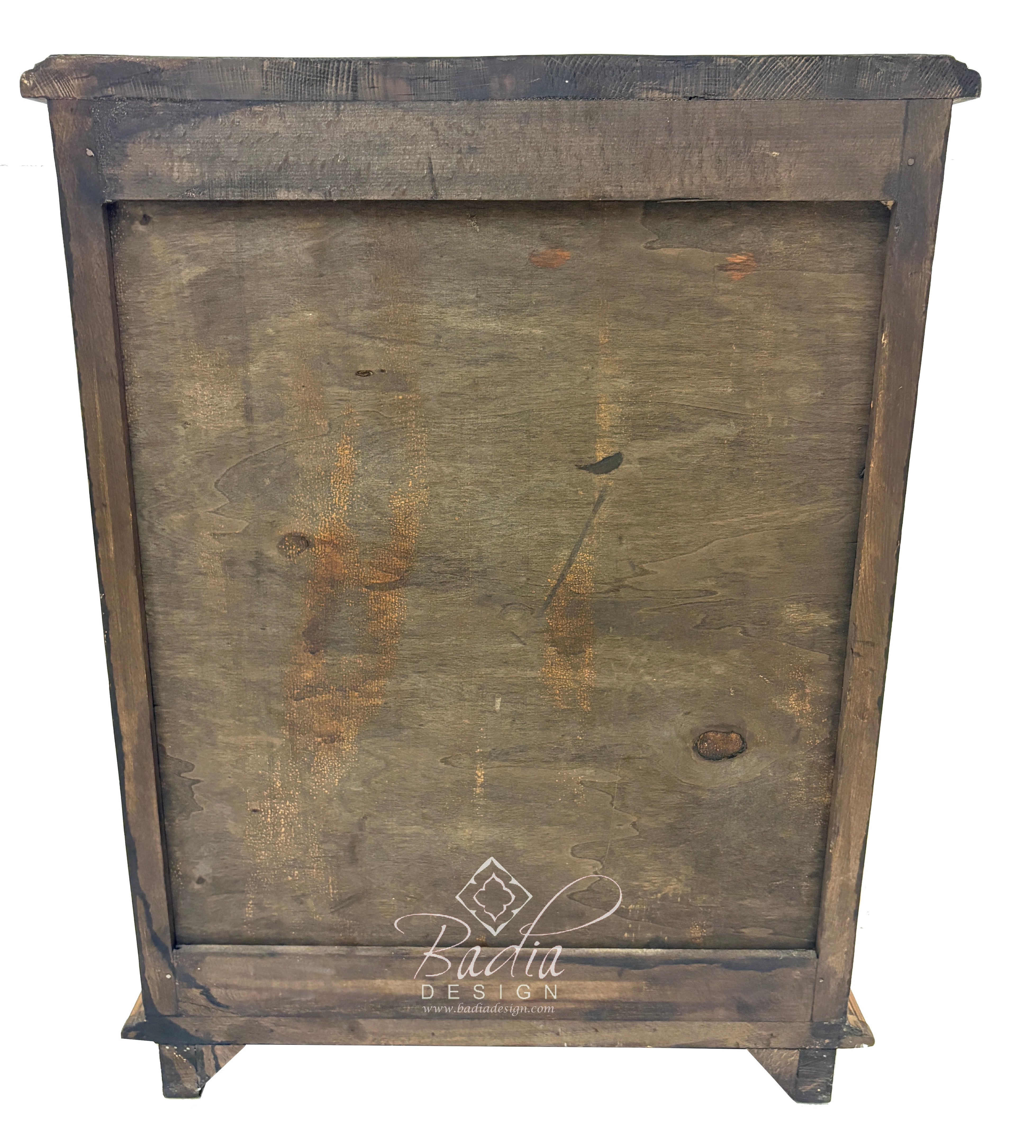 Mother of Pearl Inlay Bedside Light Stained Nightstand