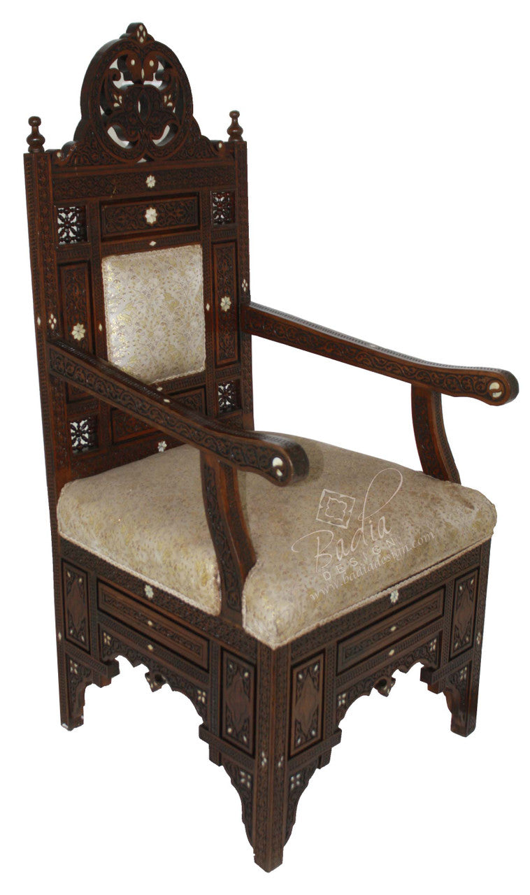 Mother of Pearl White Bone Inlay Chair