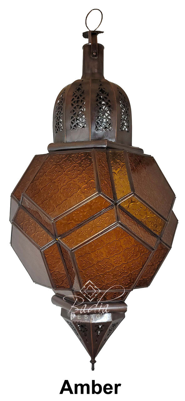 Multi-Color Glass Pendant Lantern