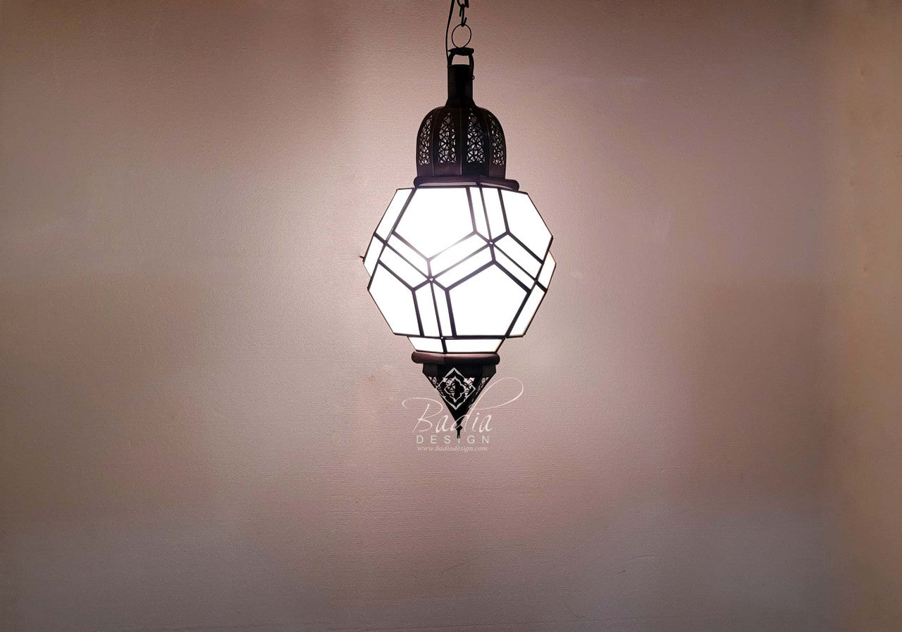 Multi-Color Glass Pendant Lantern