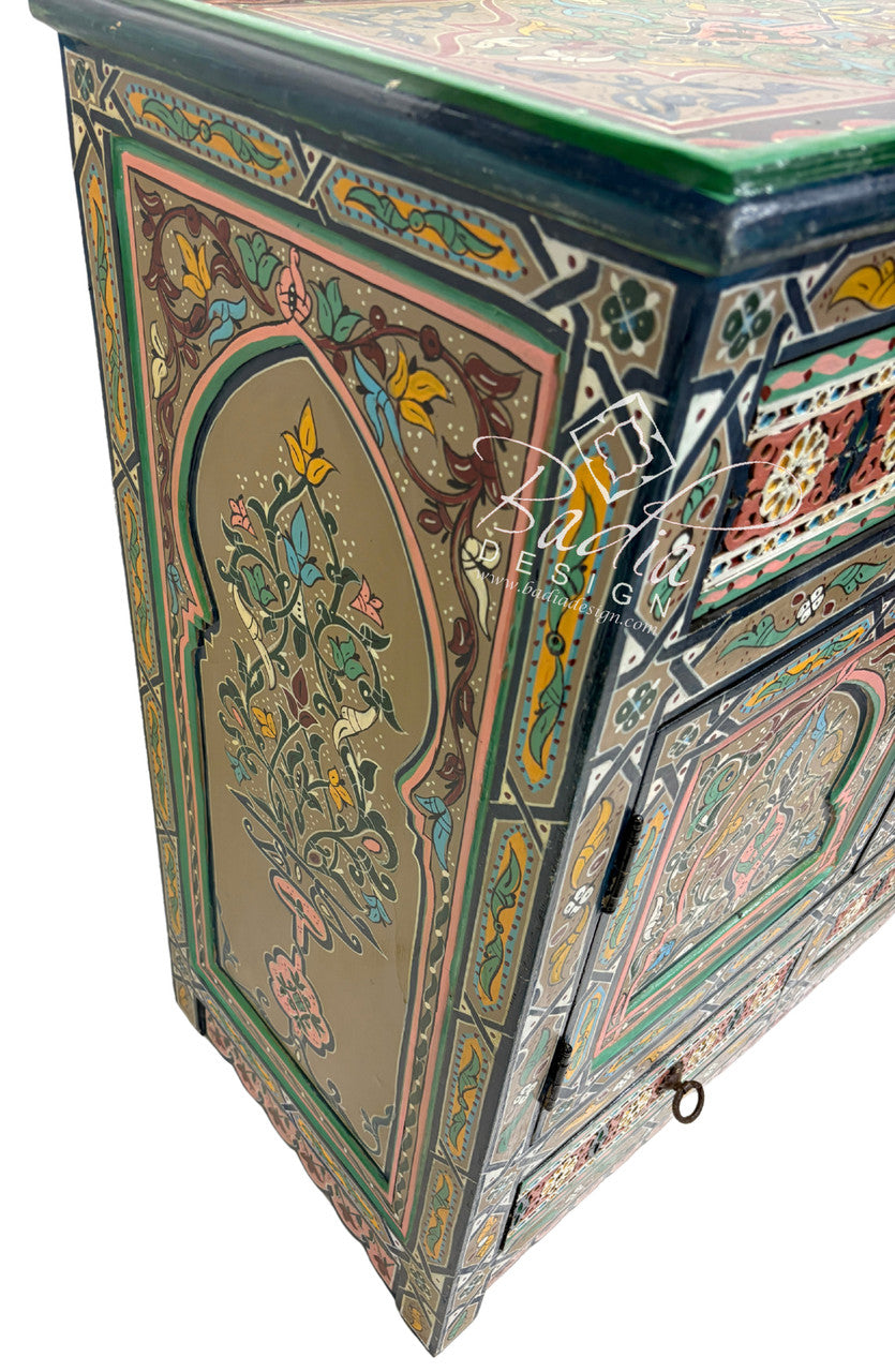 Multi-Color Hand Painted Storage Cabinets