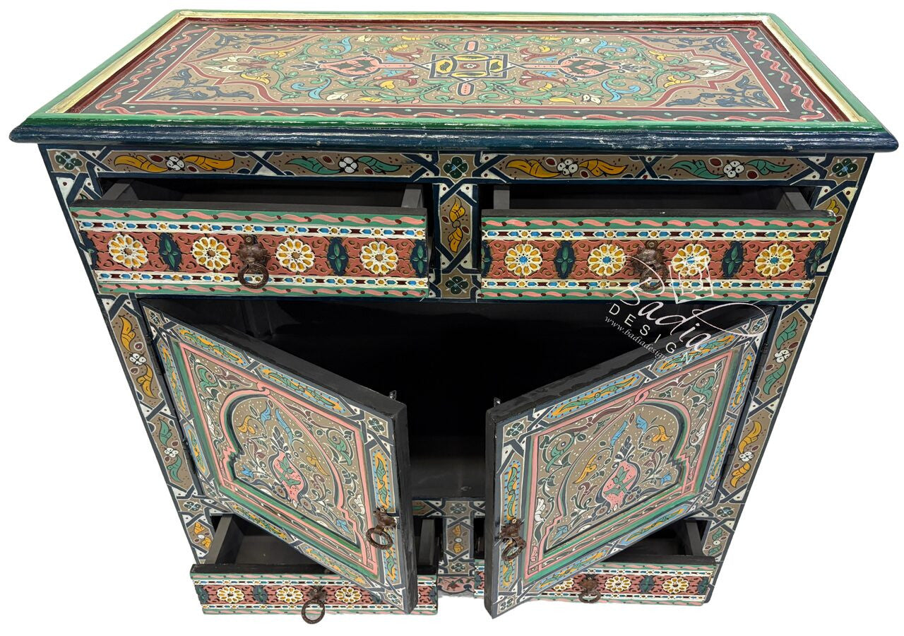 Multi-Color Hand Painted Storage Cabinets