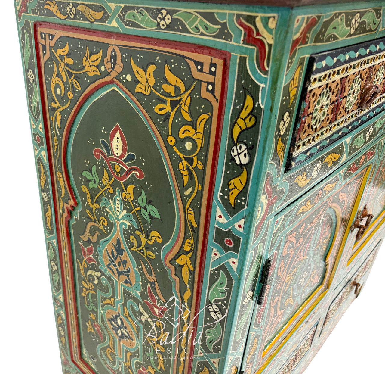 Multi-Color Hand Painted Storage Cabinets