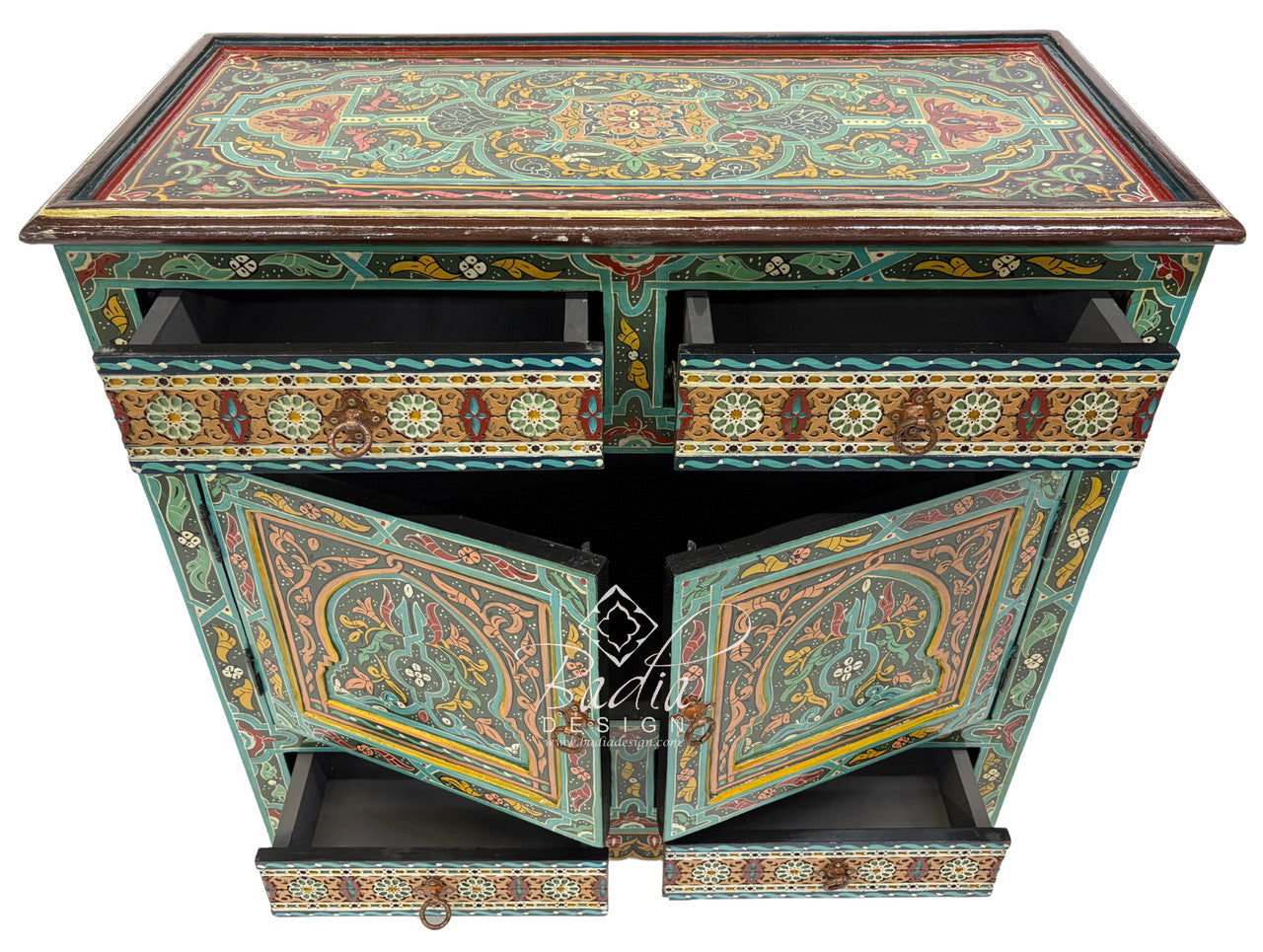 Multi-Color Hand Painted Storage Cabinets