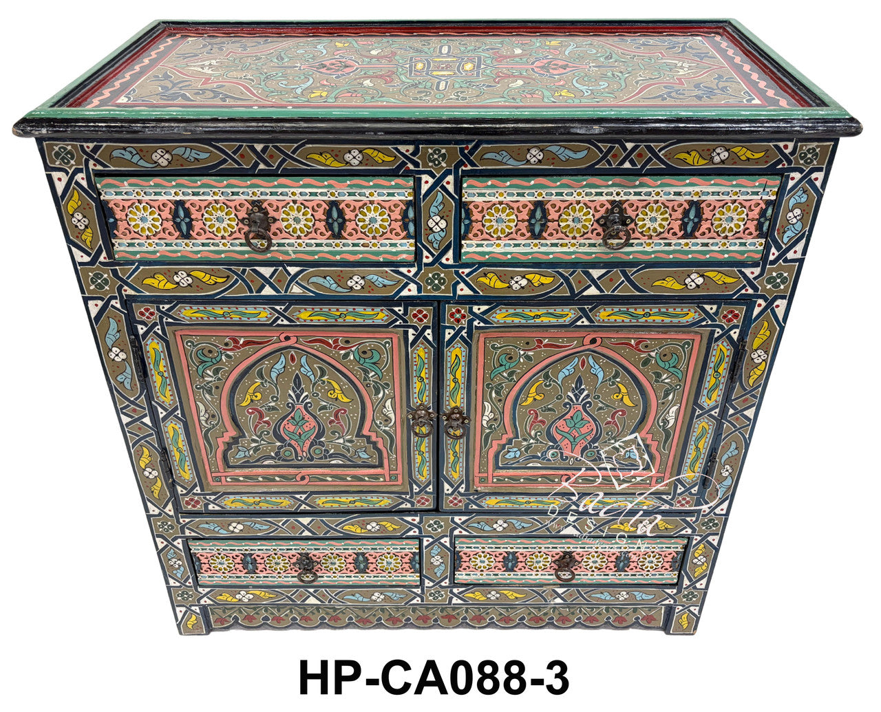 Multi-Color Hand Painted Storage Cabinets