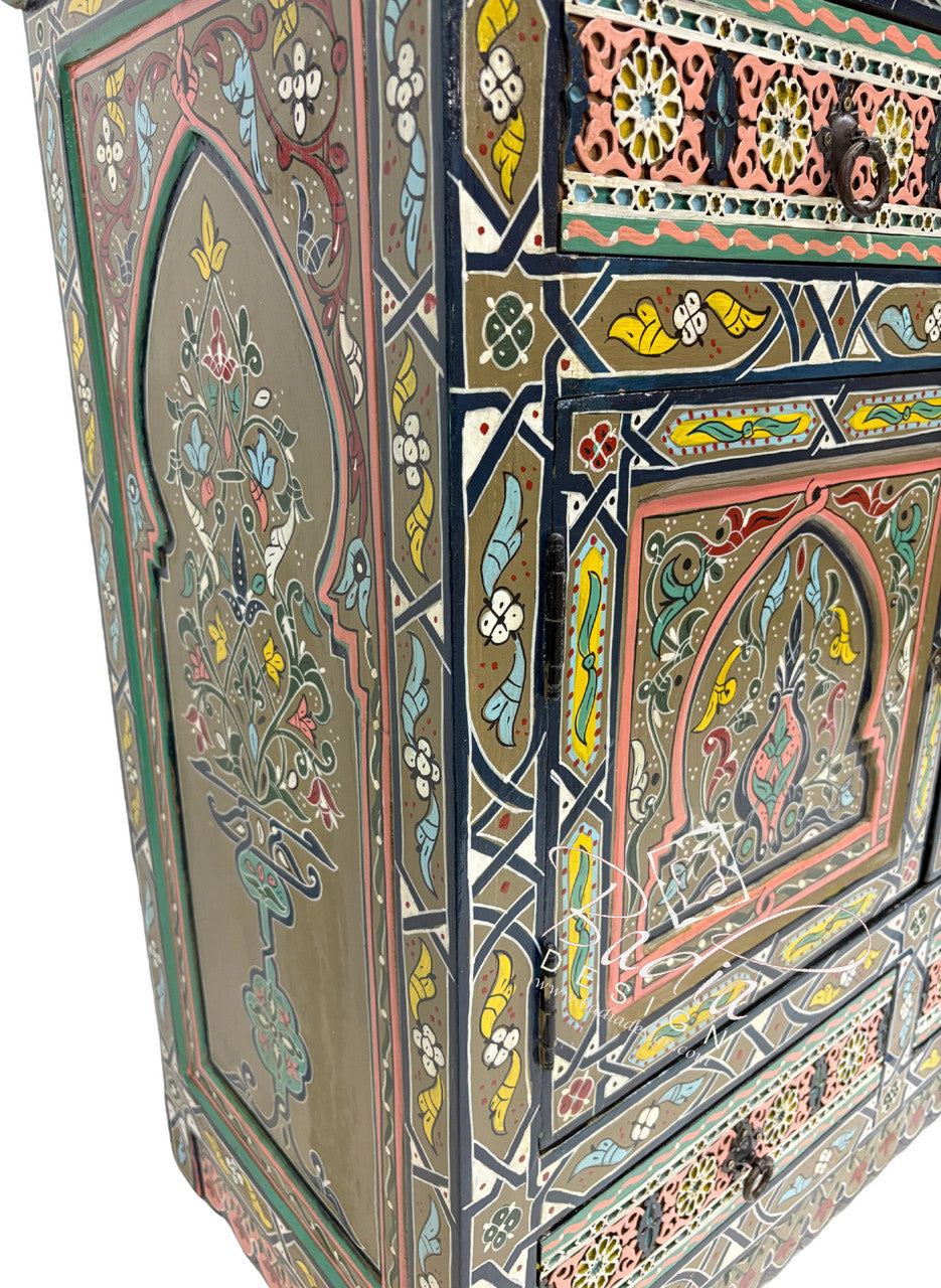Multi-Color Hand Painted Storage Cabinets
