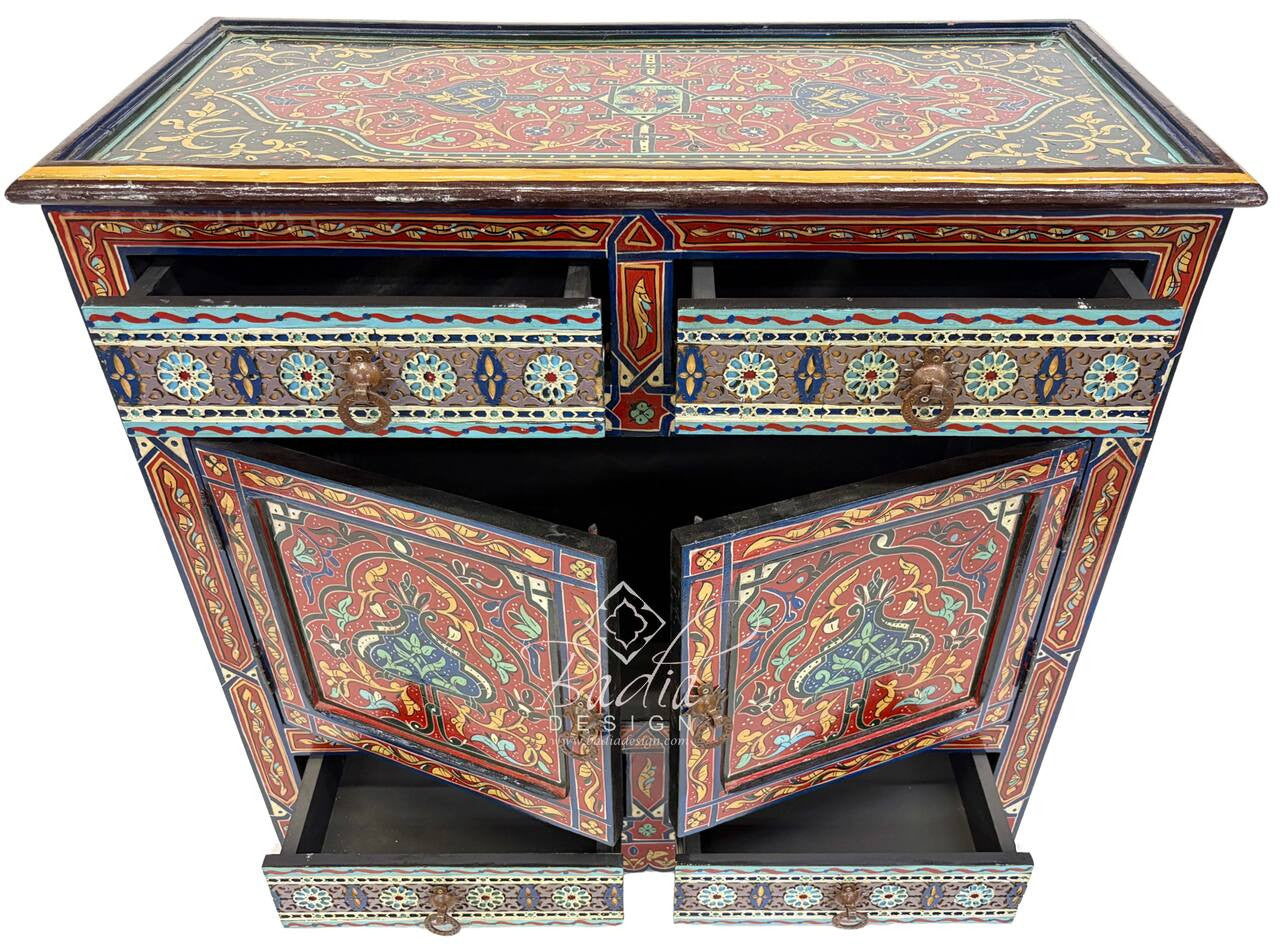 Multi-Color Hand Painted Storage Cabinets