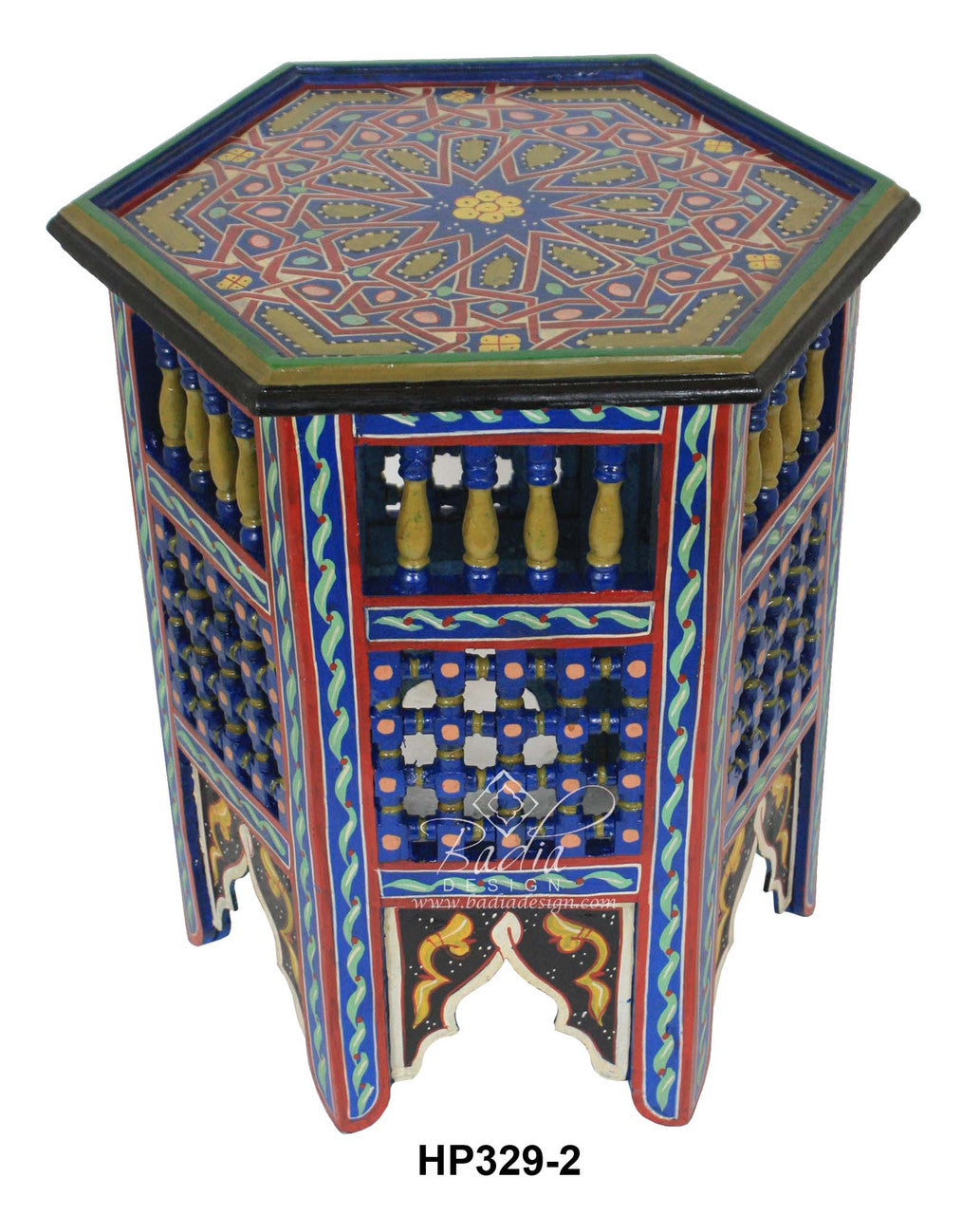 Multi Color Hand Painted Side Table