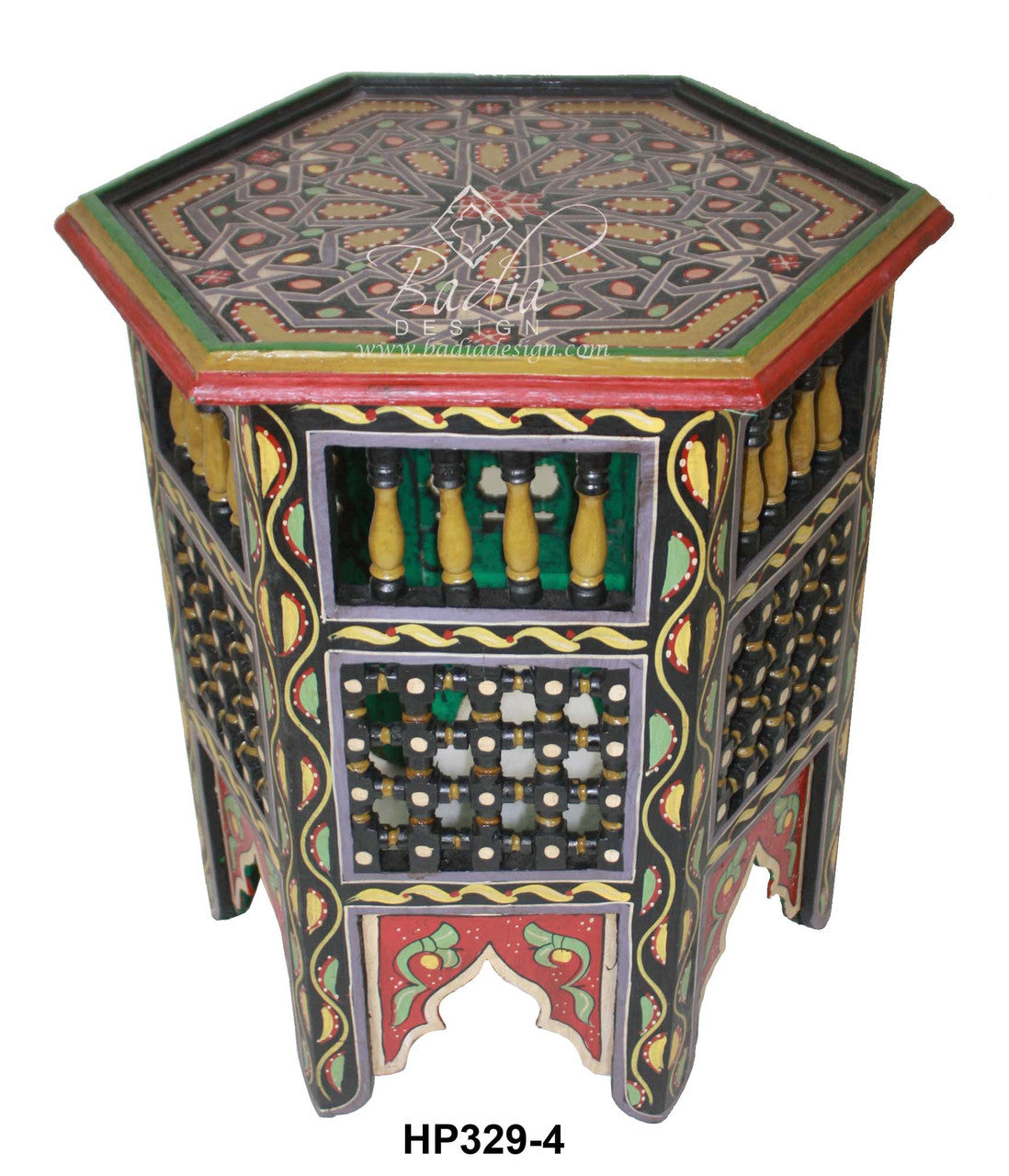 Multi Color Hand Painted Side Table