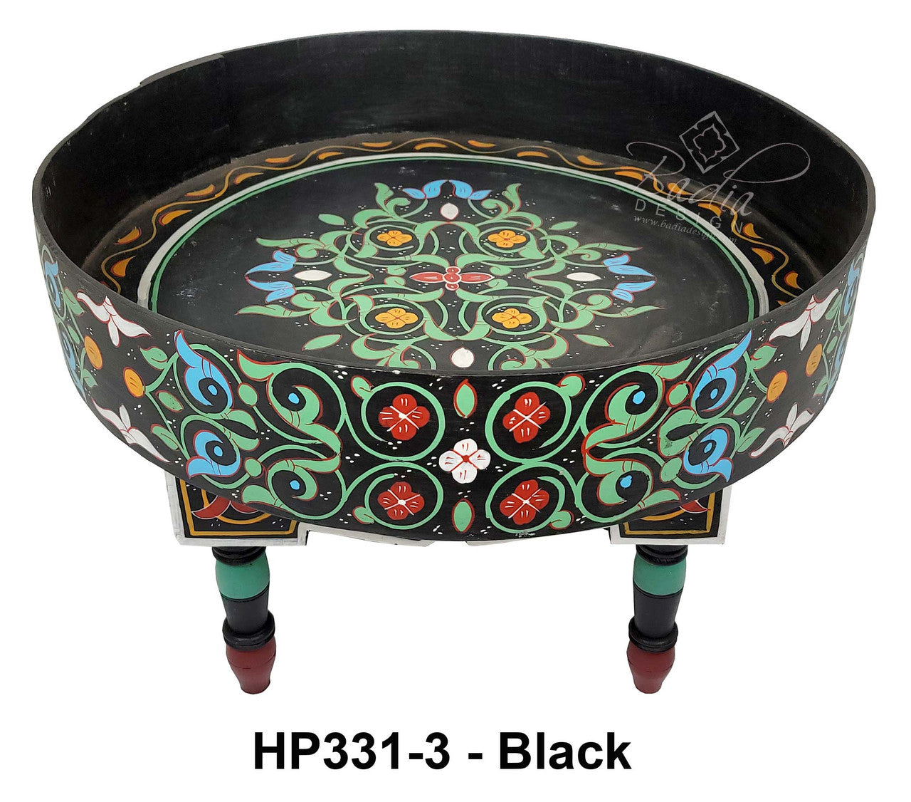 Multi Color Hand Painted Side Table