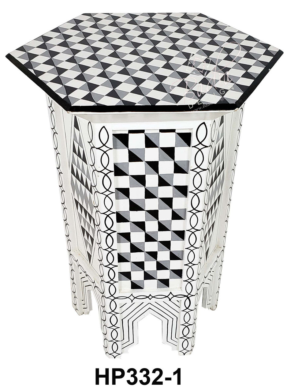 Multi Color Hand Painted Side Table