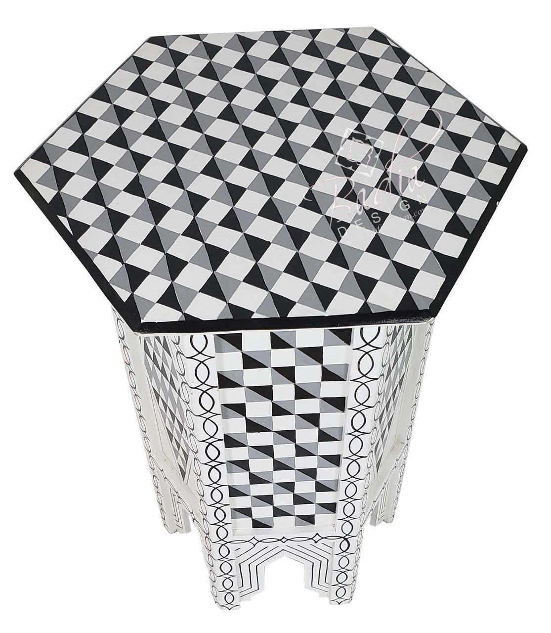 Multi Color Hand Painted Side Table