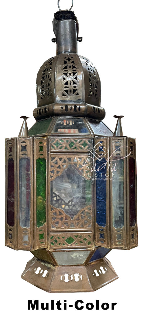 Multi-Color Glass Floor Lanterns