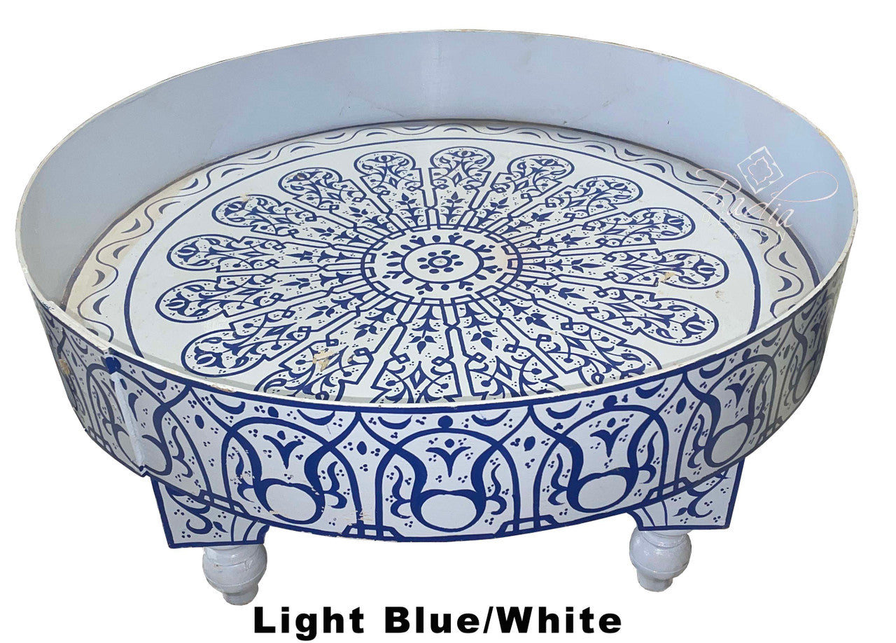 Multi Color Hand Painted Low-Cut Side Tables