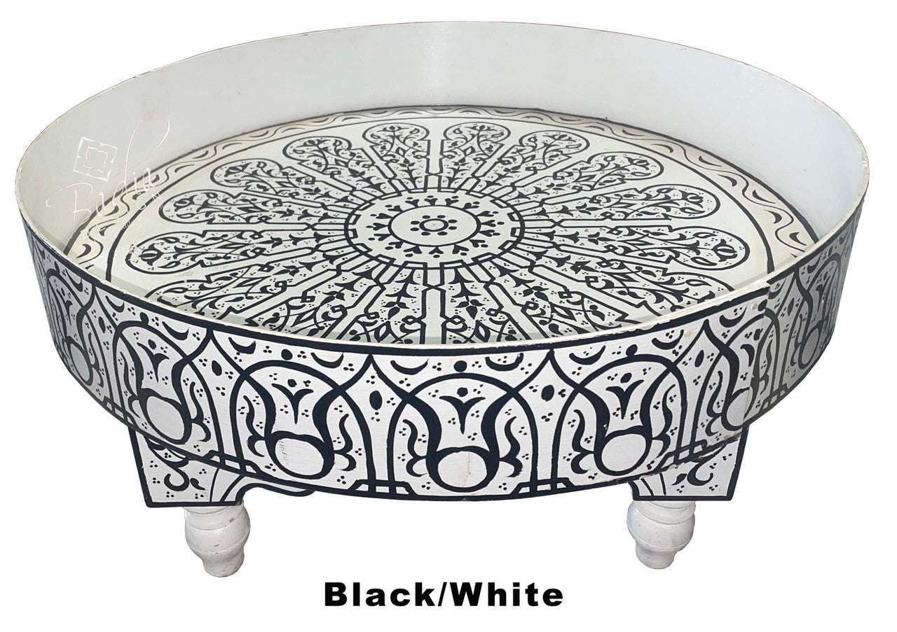 Multi Color Hand Painted Low-Cut Side Tables
