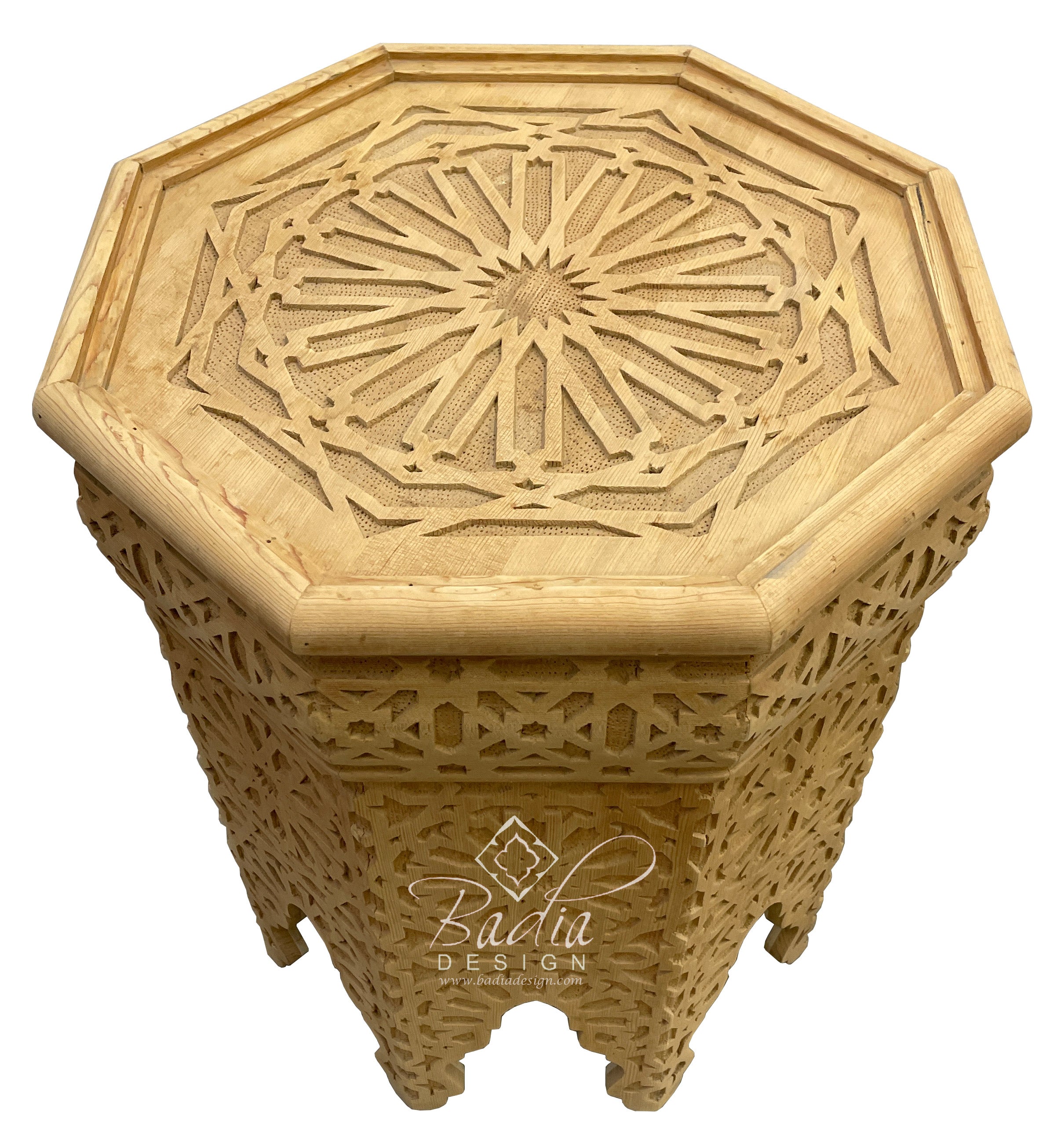 Moroccan Octagonal Unstained Cedar Table