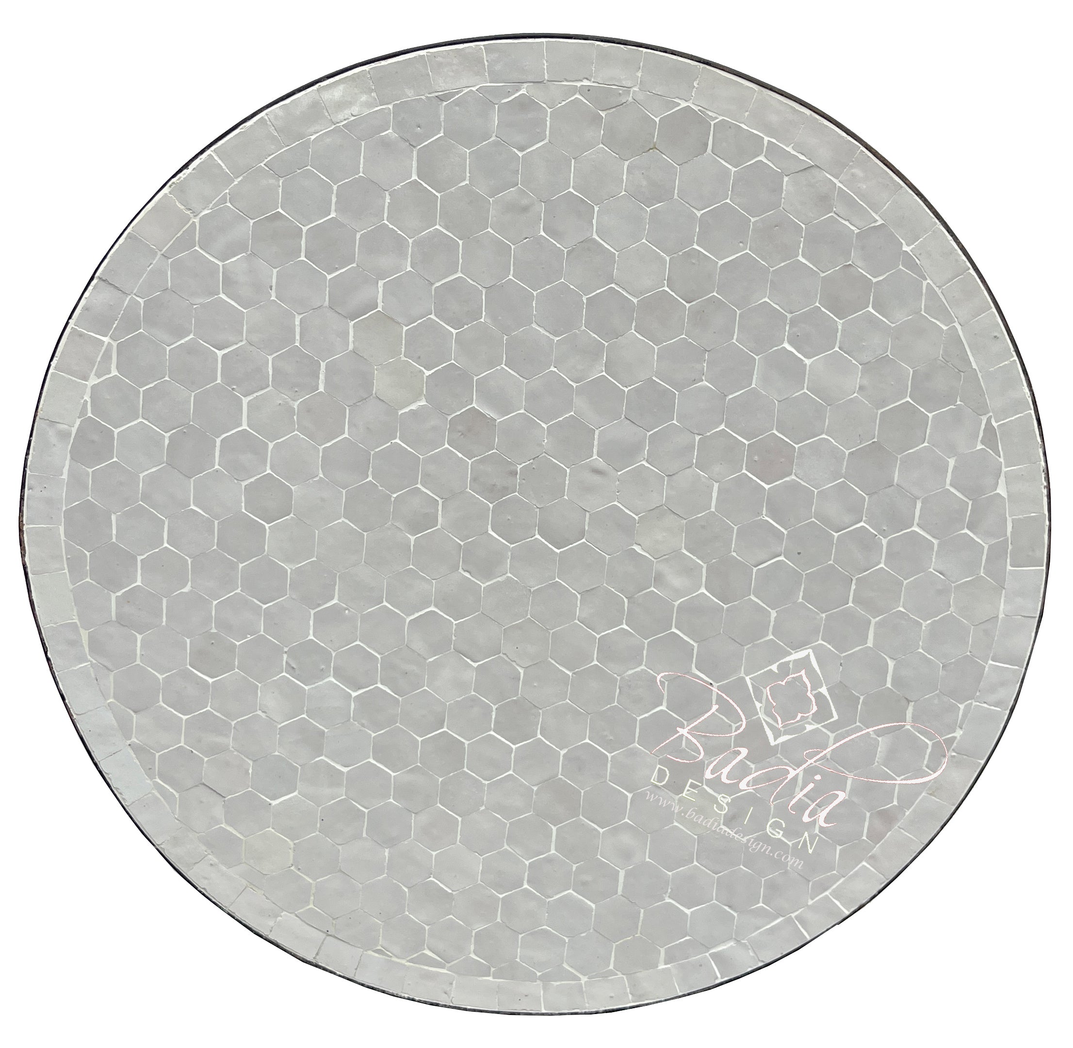 20" Off-White Round Tile Table Top