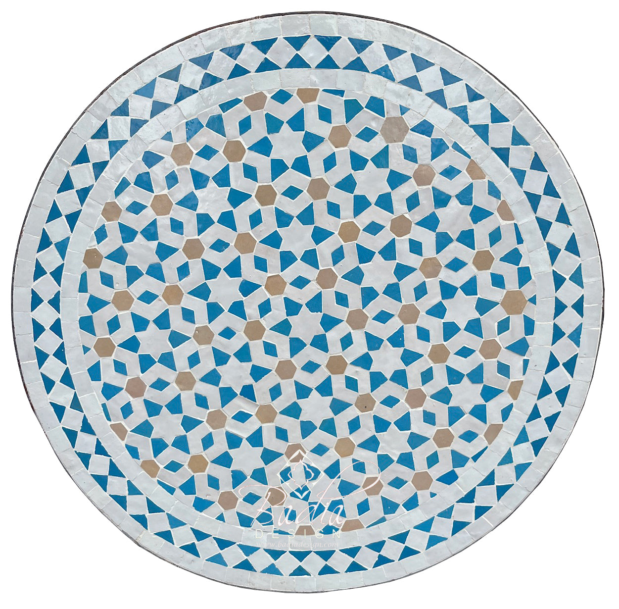24" Multi-Color Round Tile Table Top