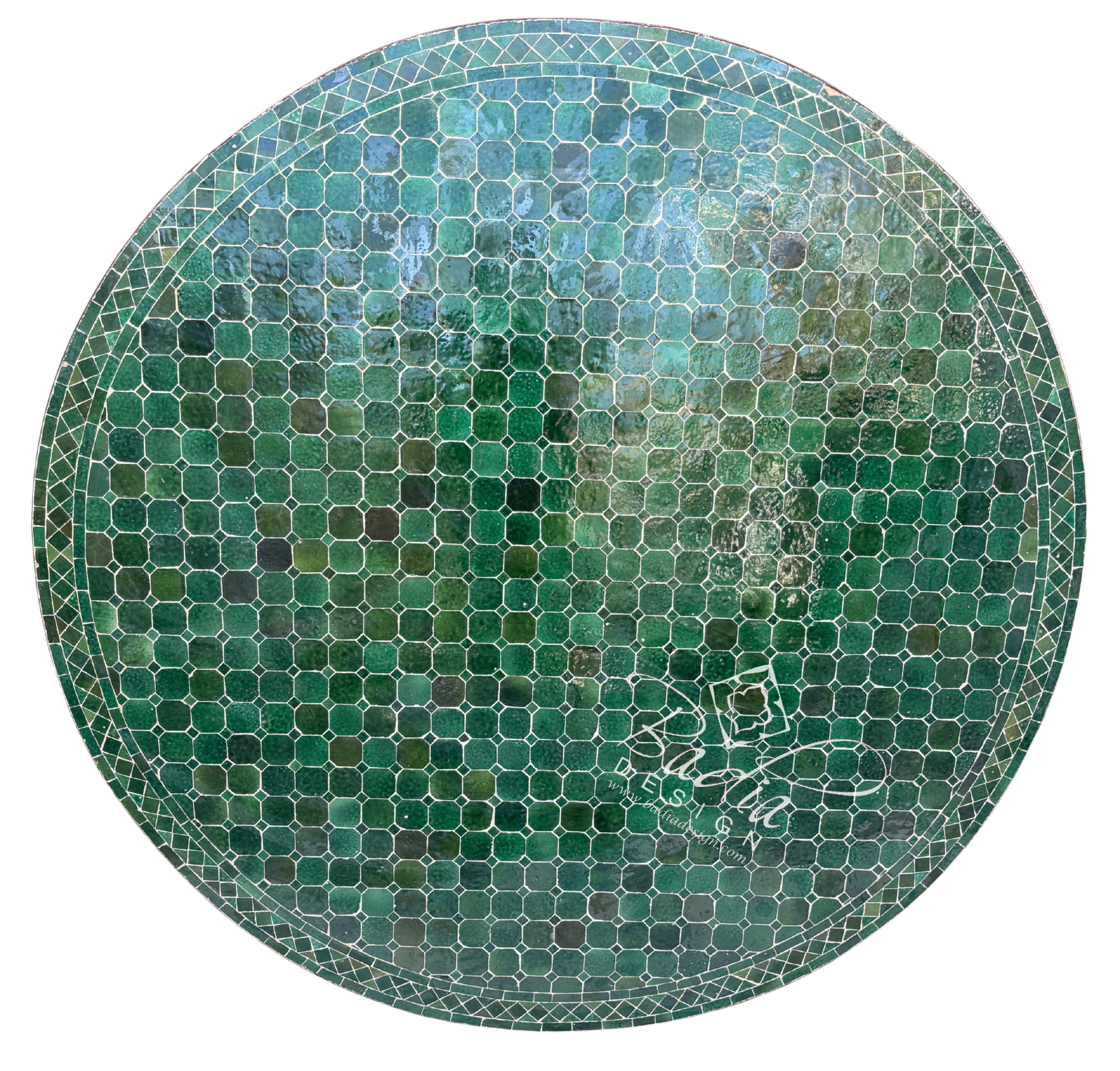 60" Green Mosaic Tile Table Top