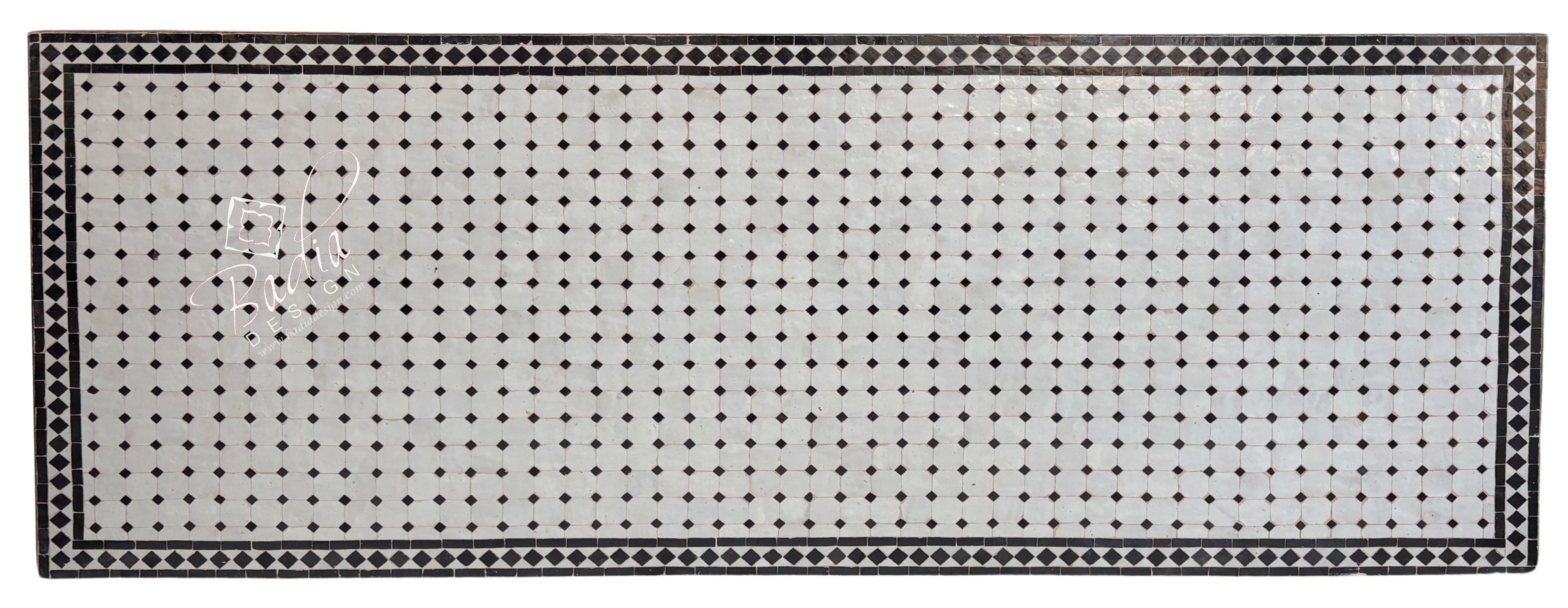 40"W x 96"L Brown and Off-White Rectangular Tile Table Top