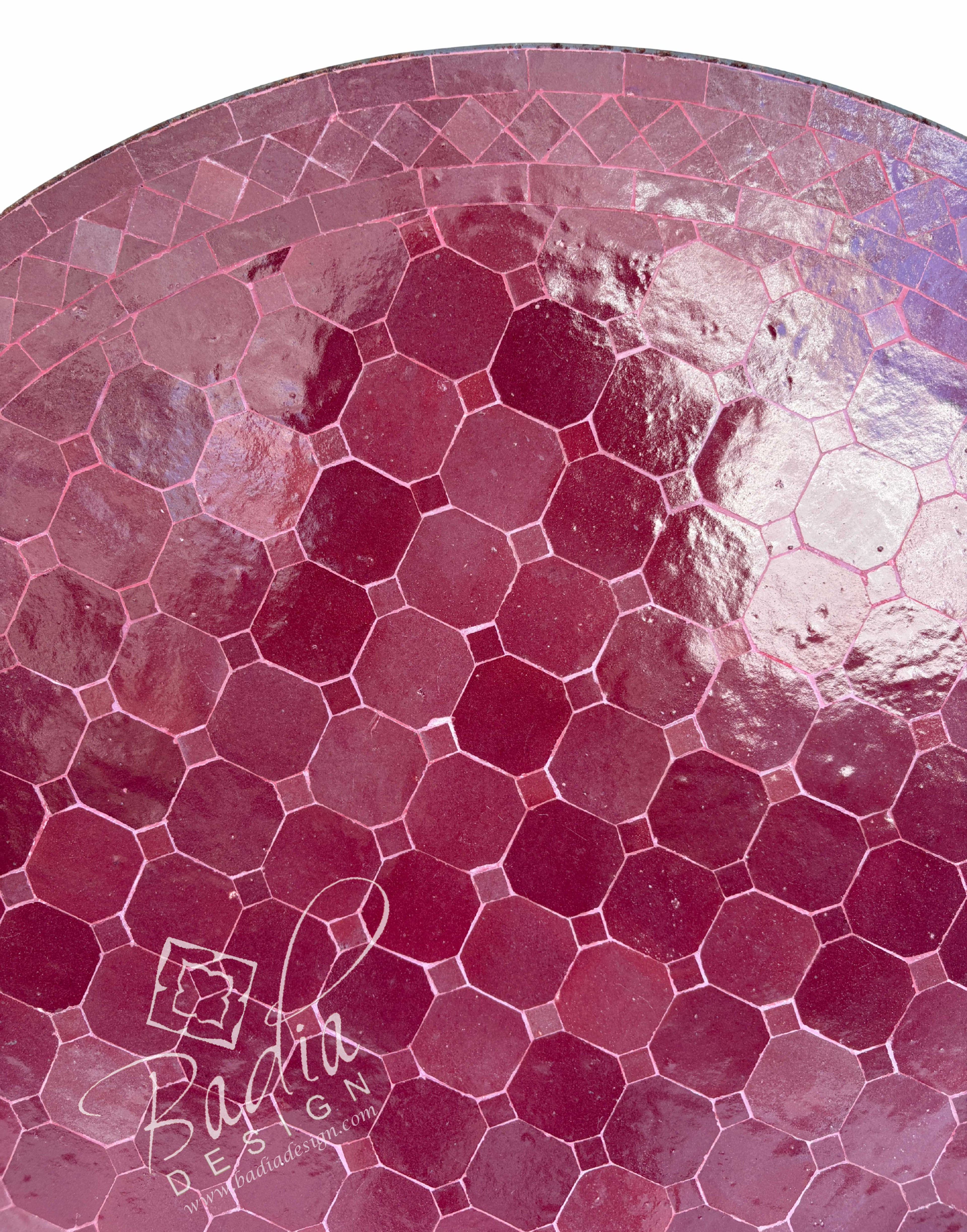 36" Burgundy Tile Table Top