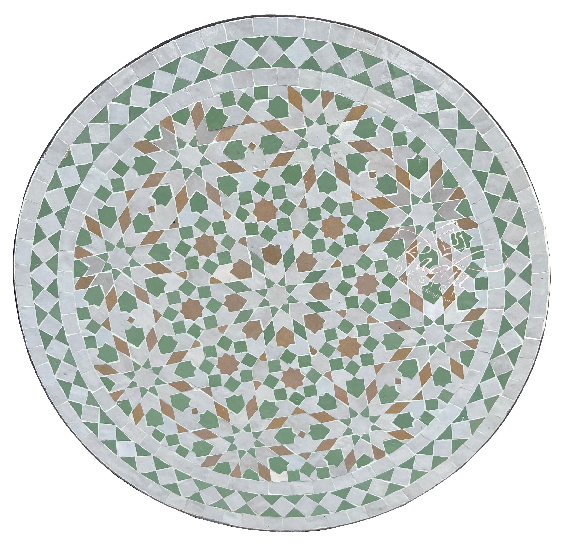 24" Multi-Color Round Tile Table Top
