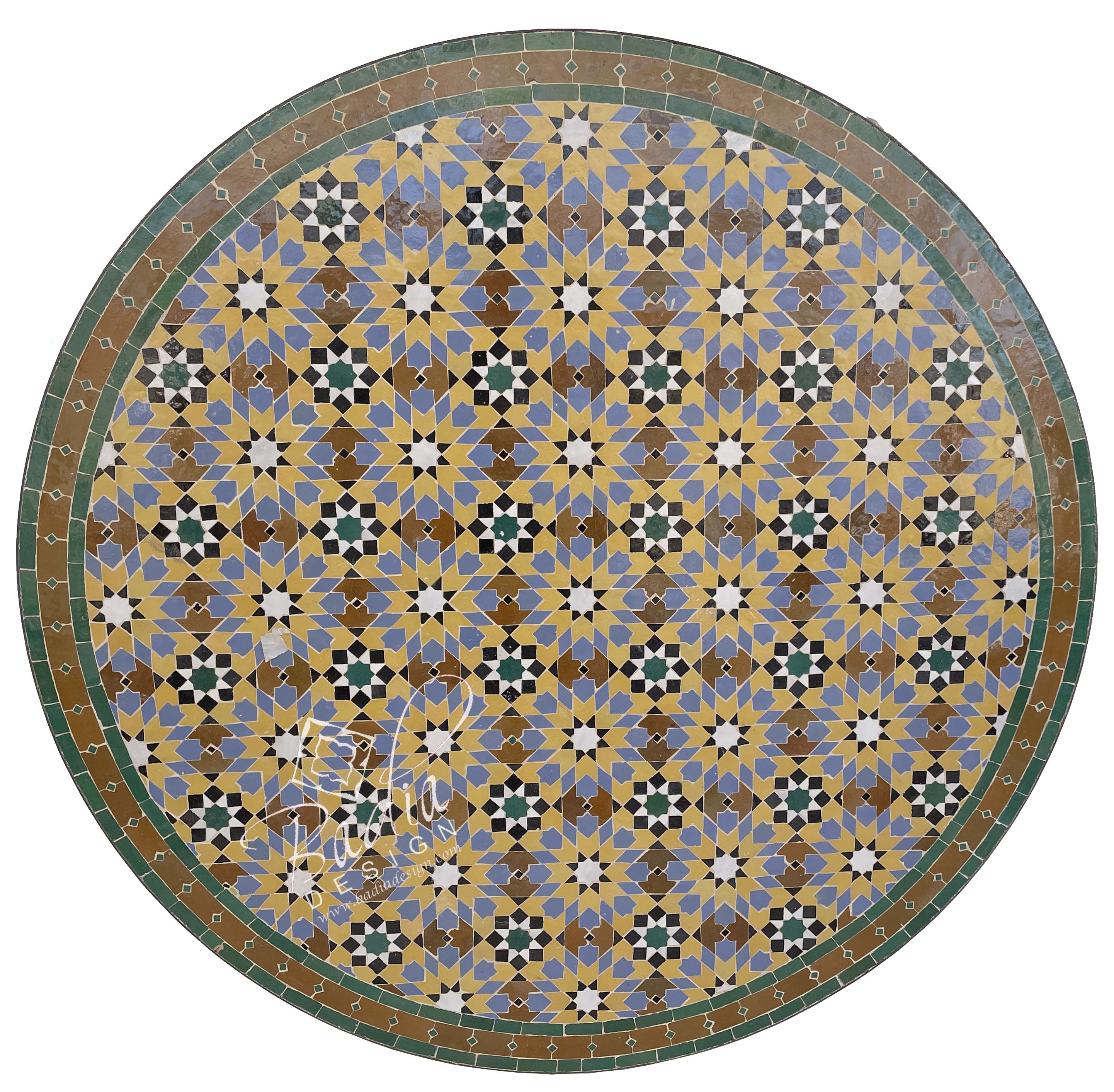 48" Moroccan Mosaic Tile Table Top