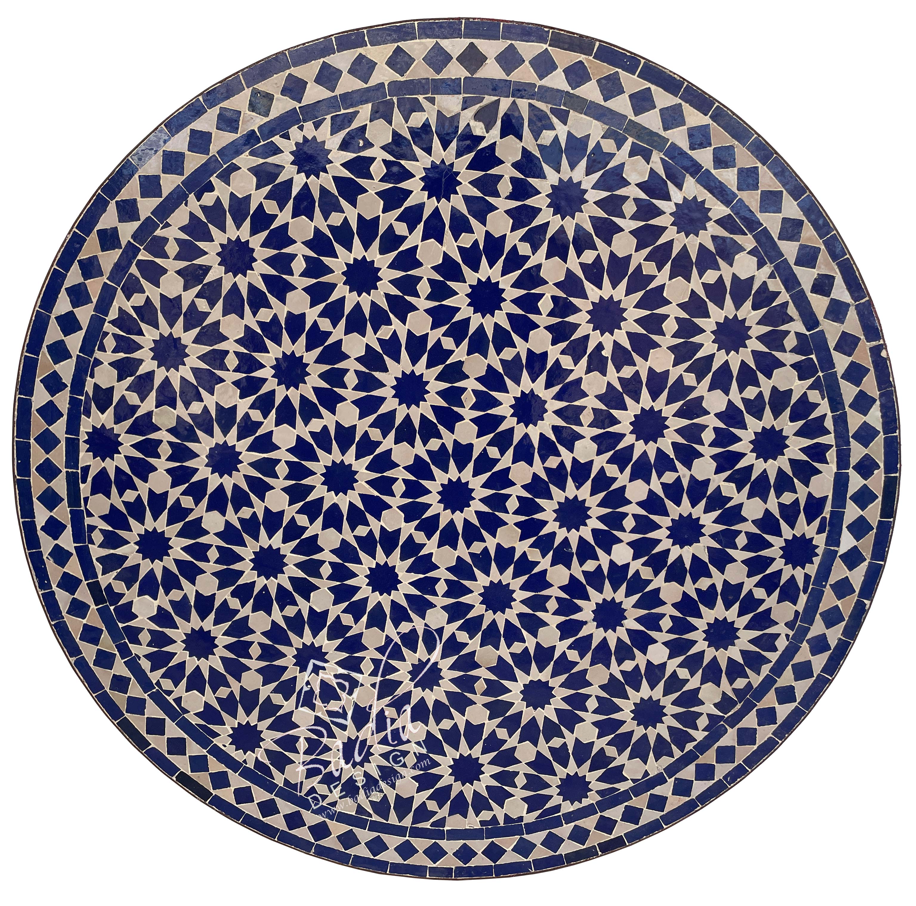 39" Round Moroccan Mosaic Tile Table Top