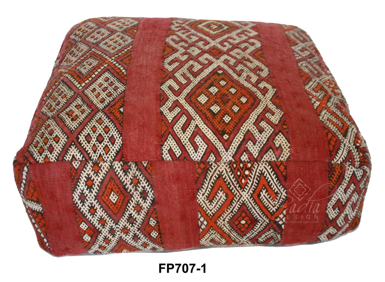 Square Shaped Kilim Ottoman