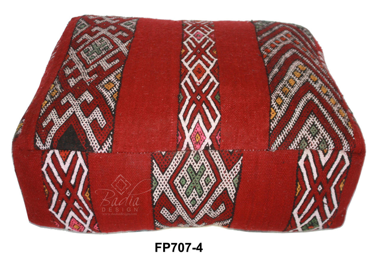 Square Shaped Kilim Ottoman