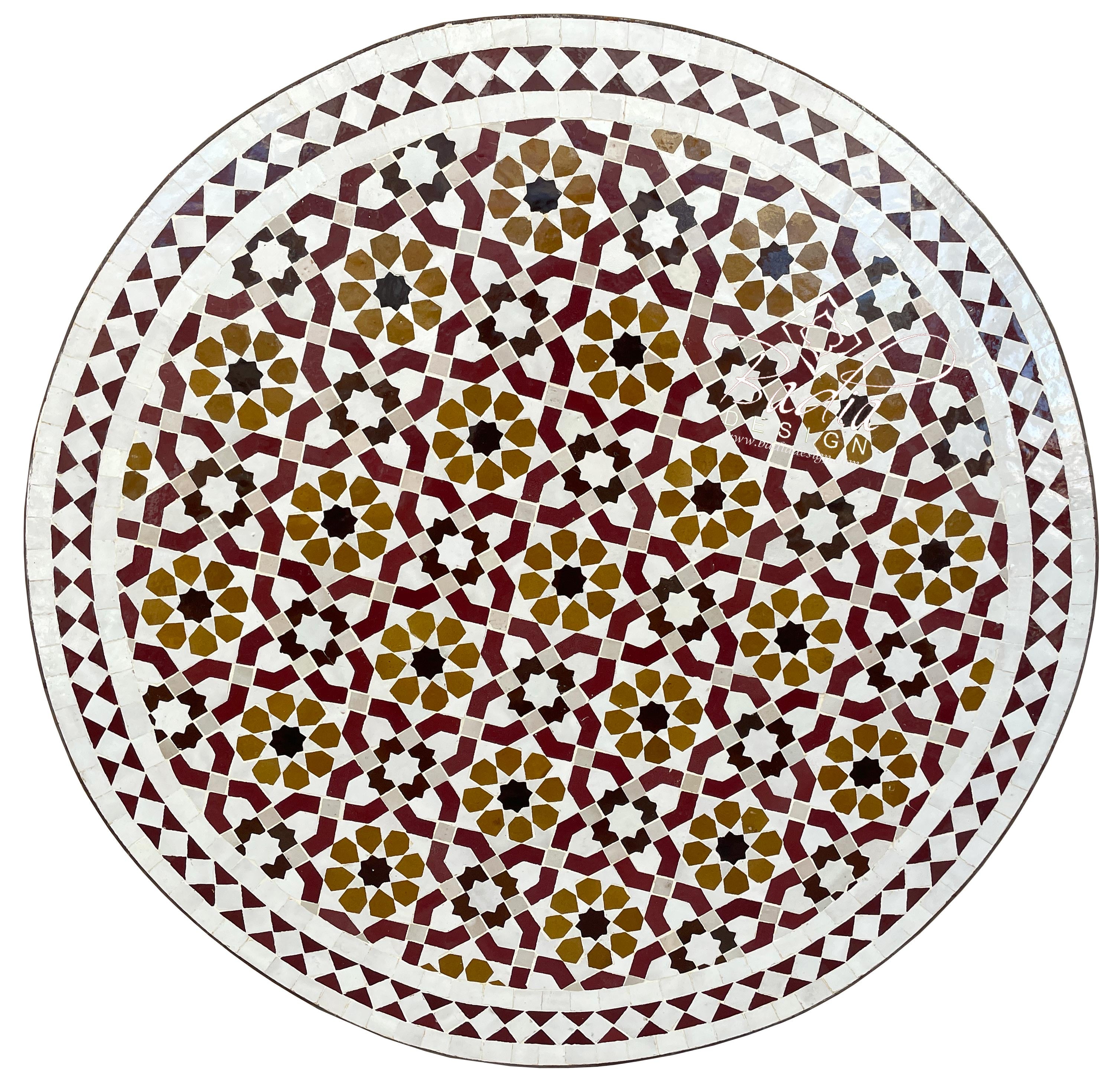 32" Multi-Color Intricately Designed Tile Table Top