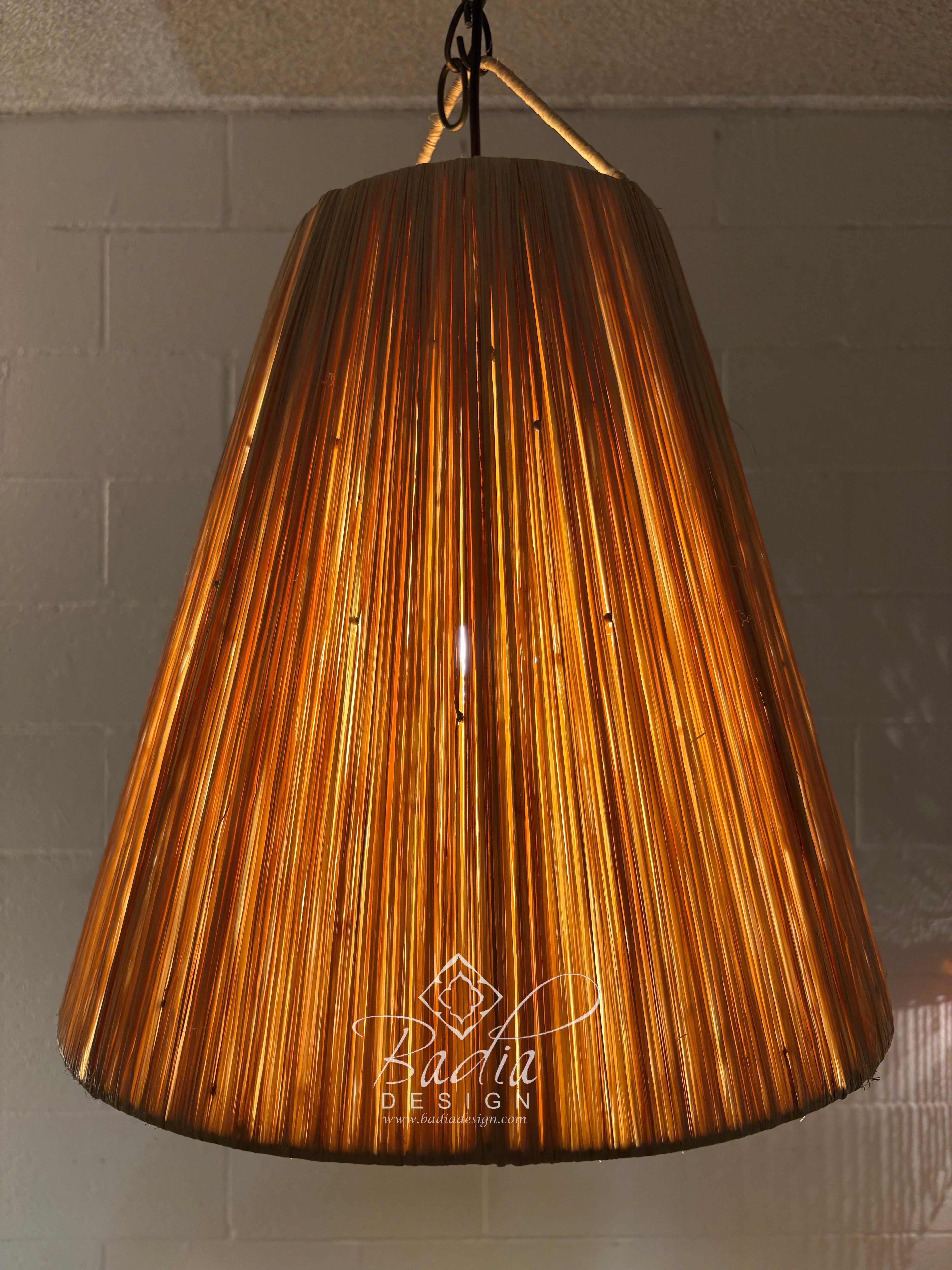 Classic Cone Shaped Design Raffia Lantern