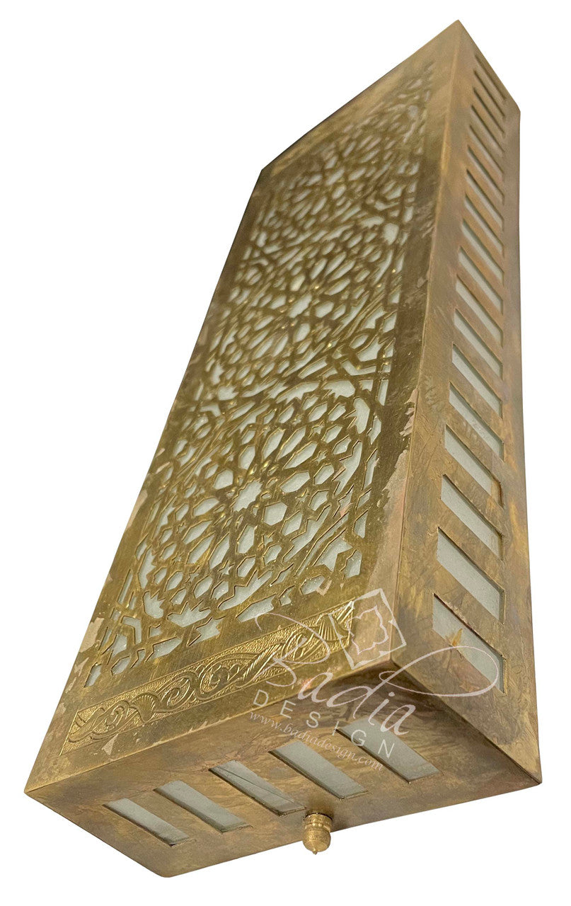 Rectangular Shaped Brass Wall Sconce